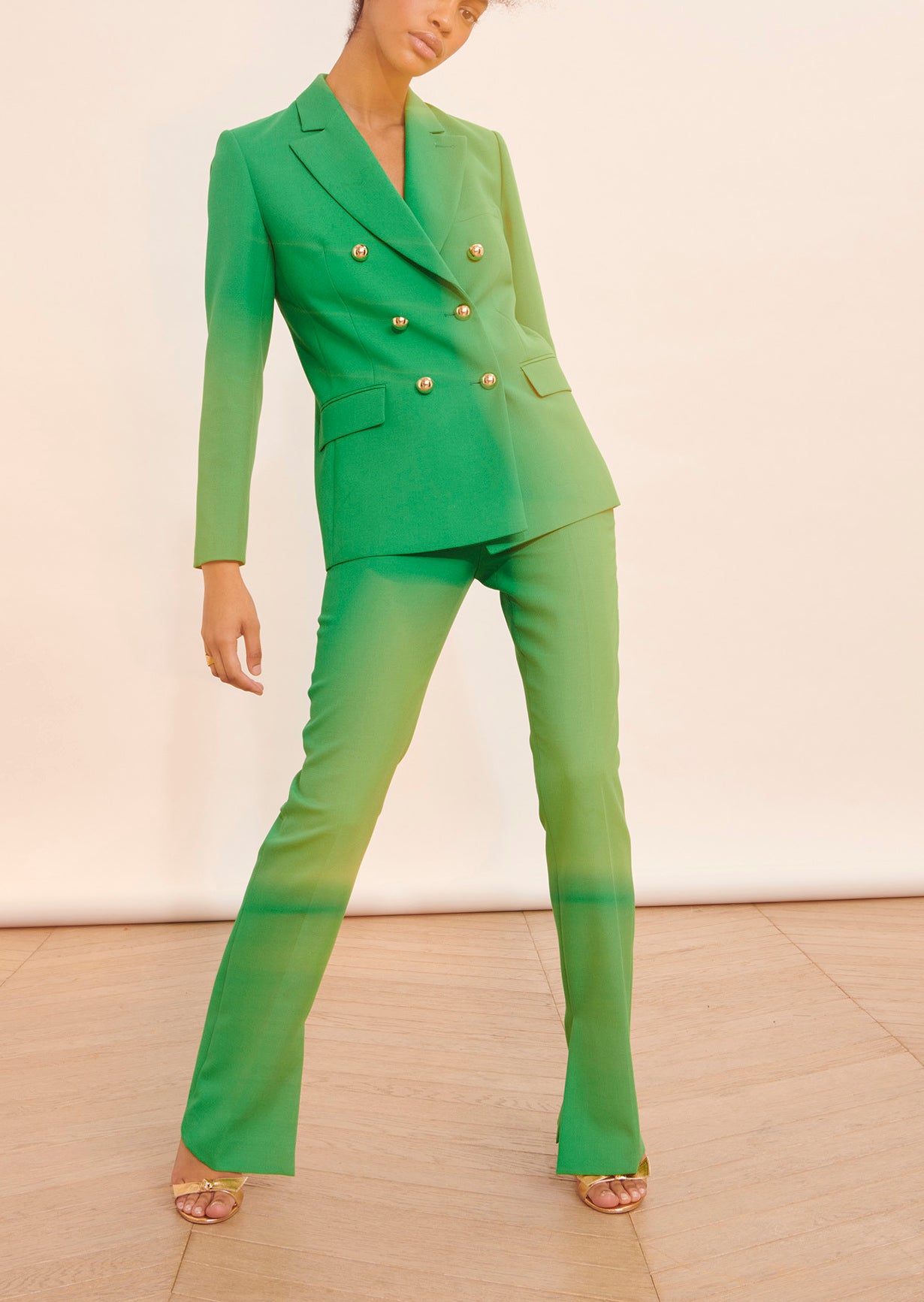 Veste Virgie verte en toile tailleur Faume - seconde main