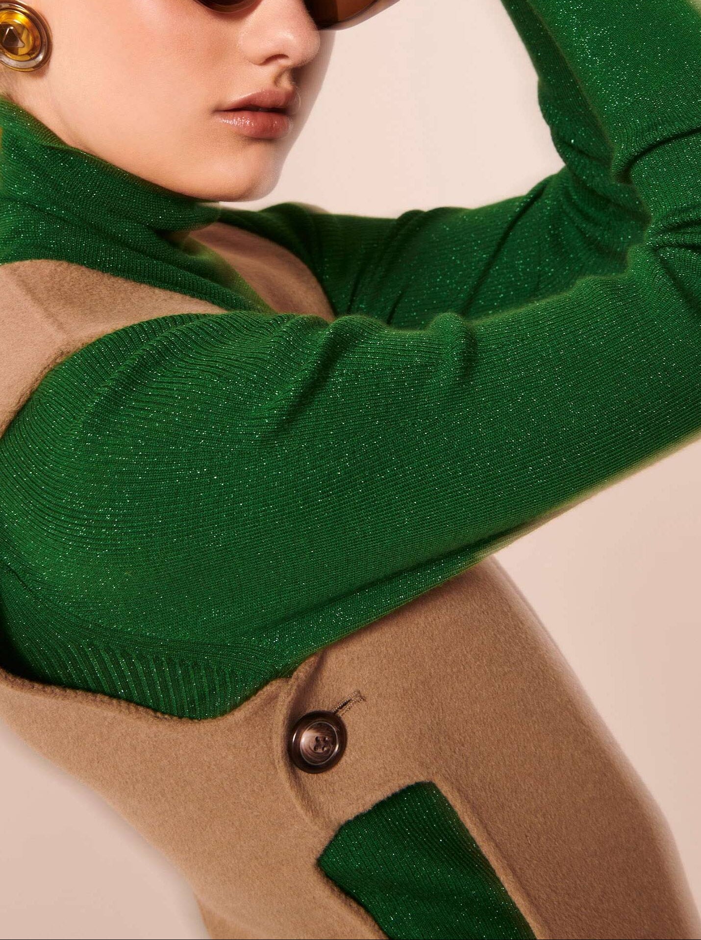 Robe Roma beige en laine double face Faume - seconde main