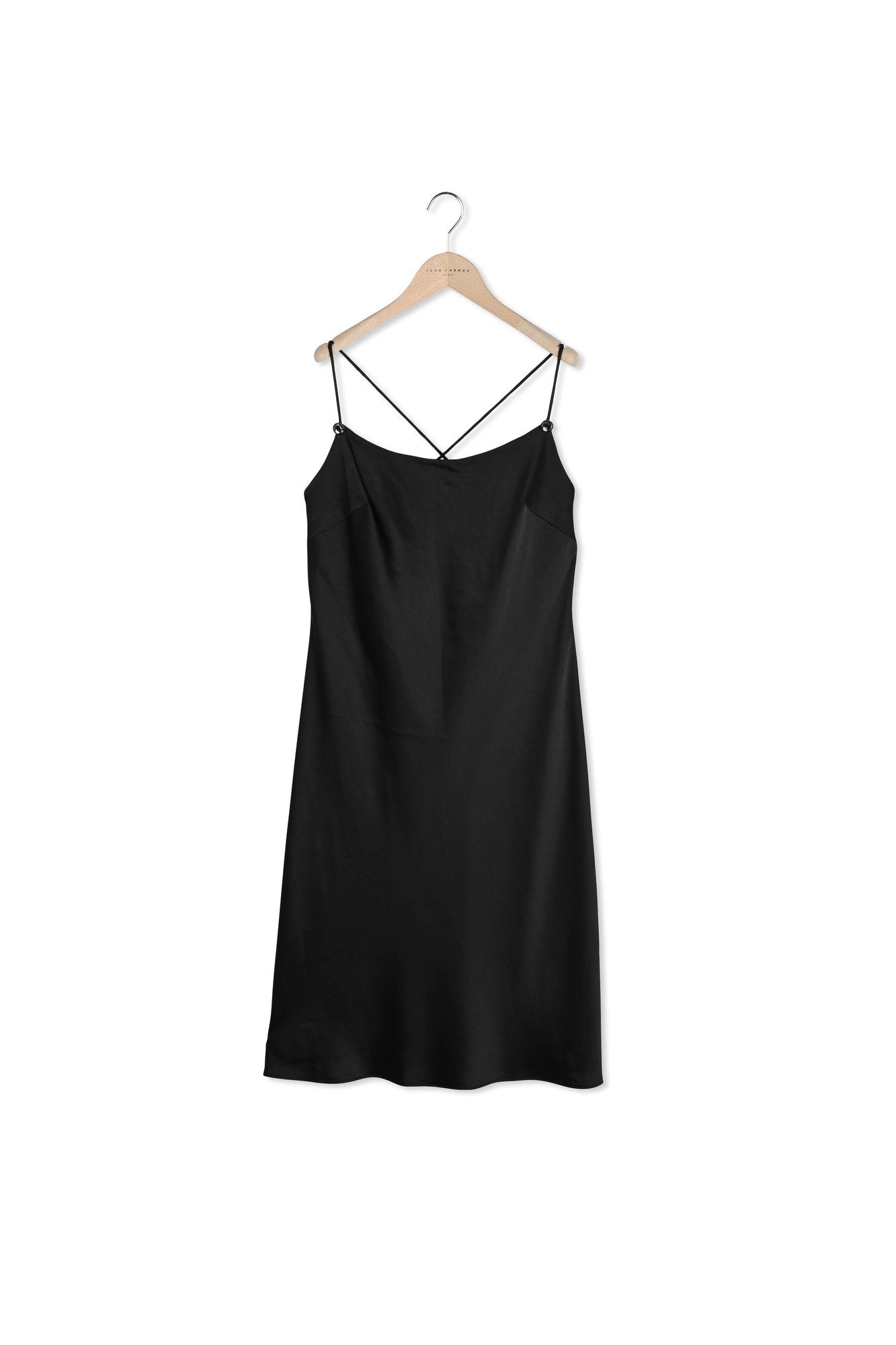 Robe Reane noire en satin fluide Faume - seconde main