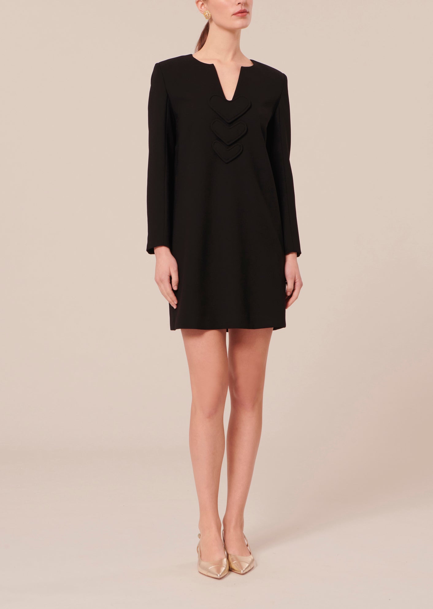 Robe Rhea noire en crêpe Faume - seconde main