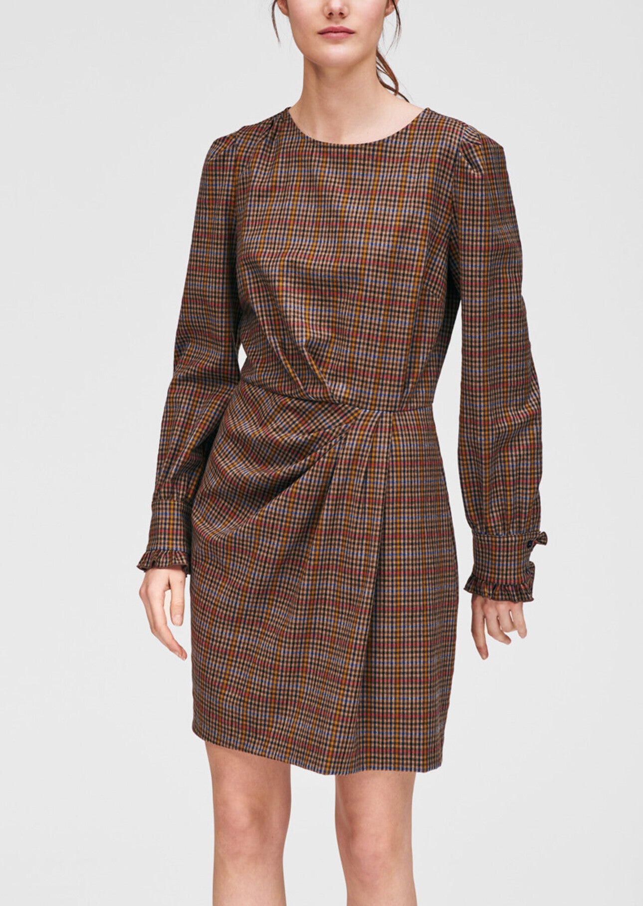 Robe marron imprimé carreaux Faume - seconde main