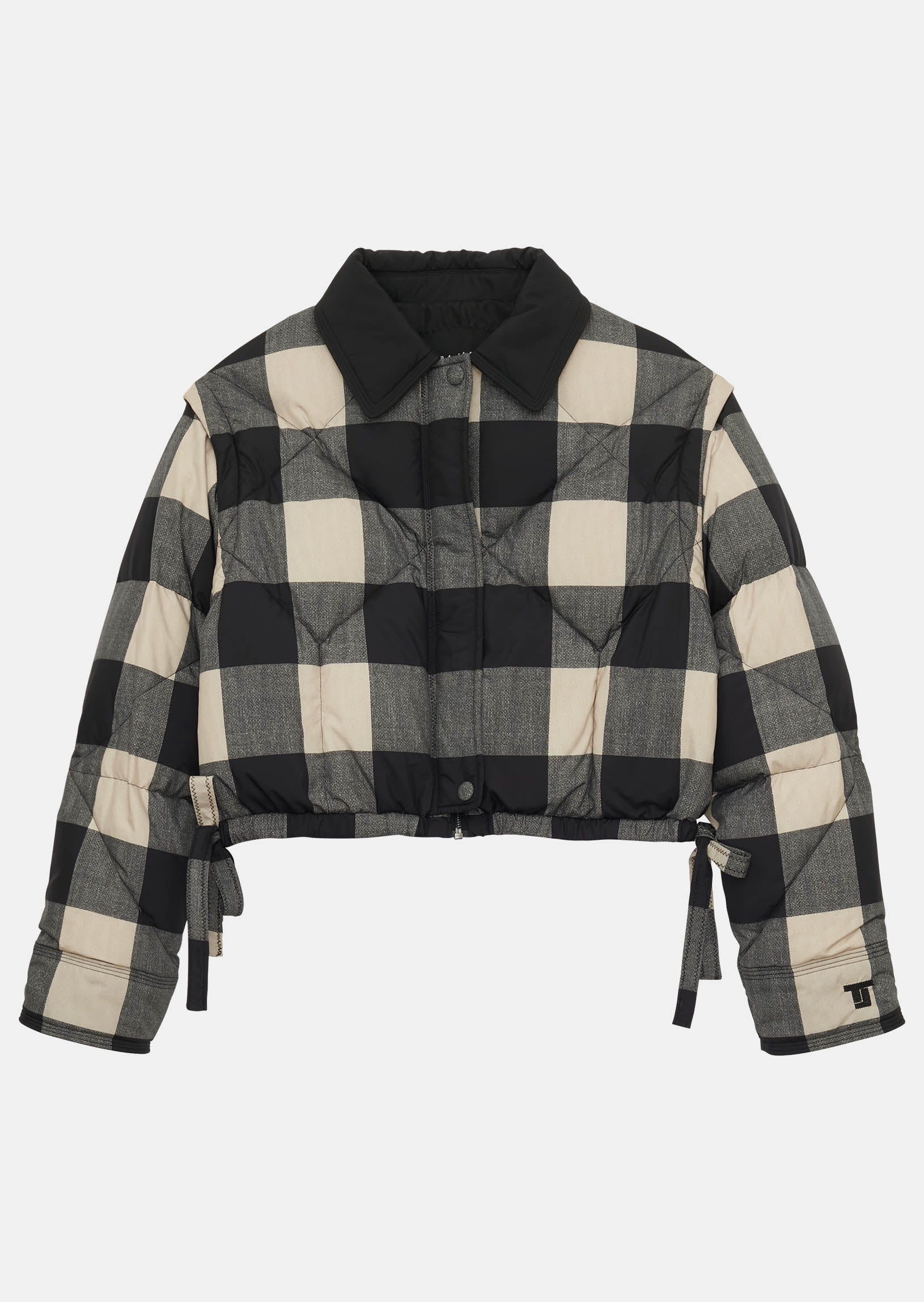 Doudoune courte Dolly noire en vichy Faume - seconde main