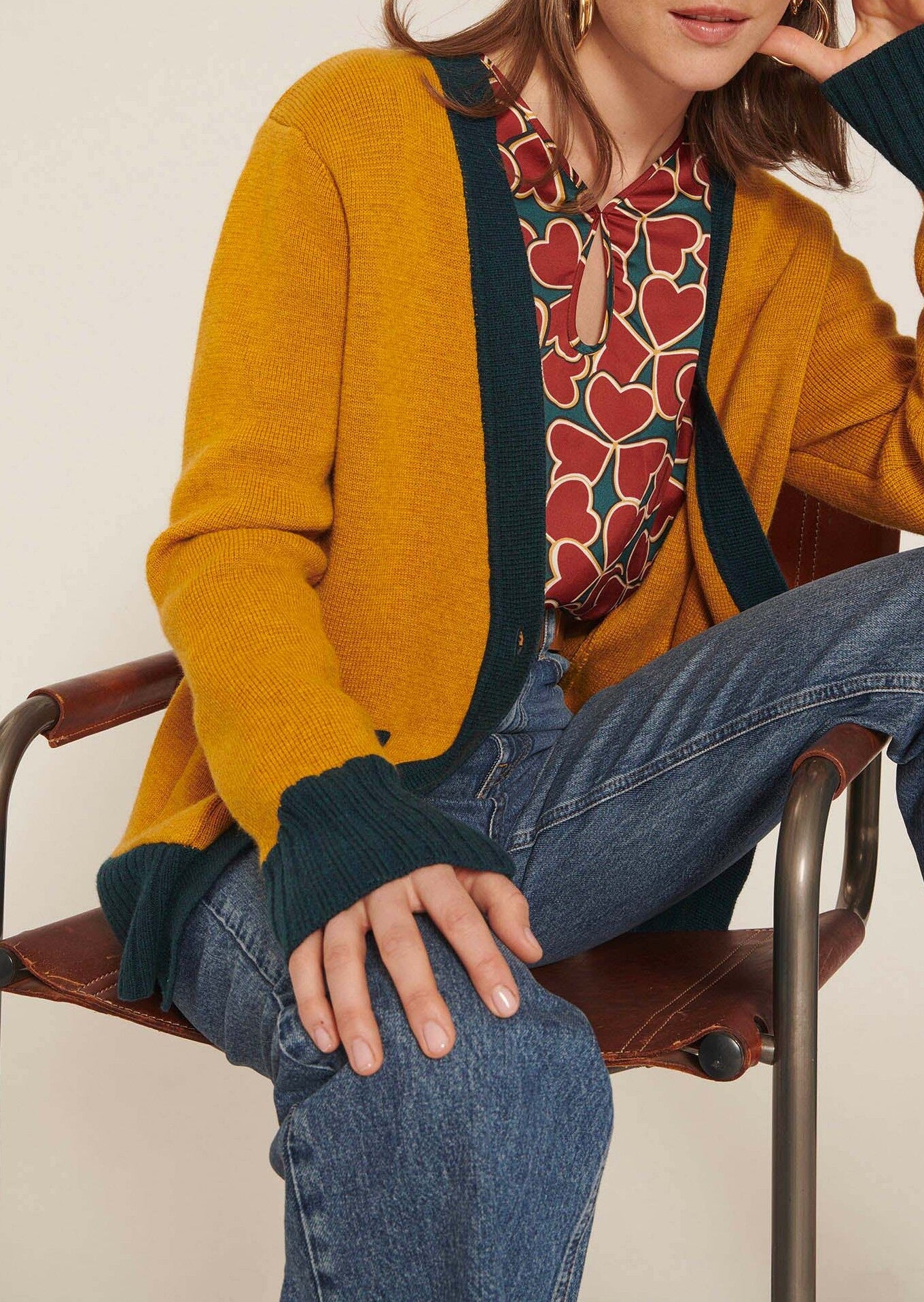 Gilet Gia jaune en laine Faume - seconde main