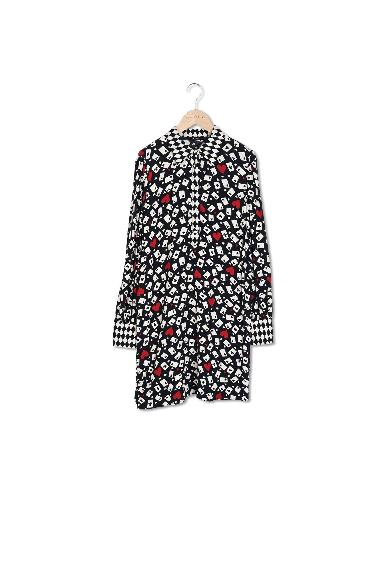 Robe chemise Rawane bleu nuit imprimé en crêpe Faume - seconde main