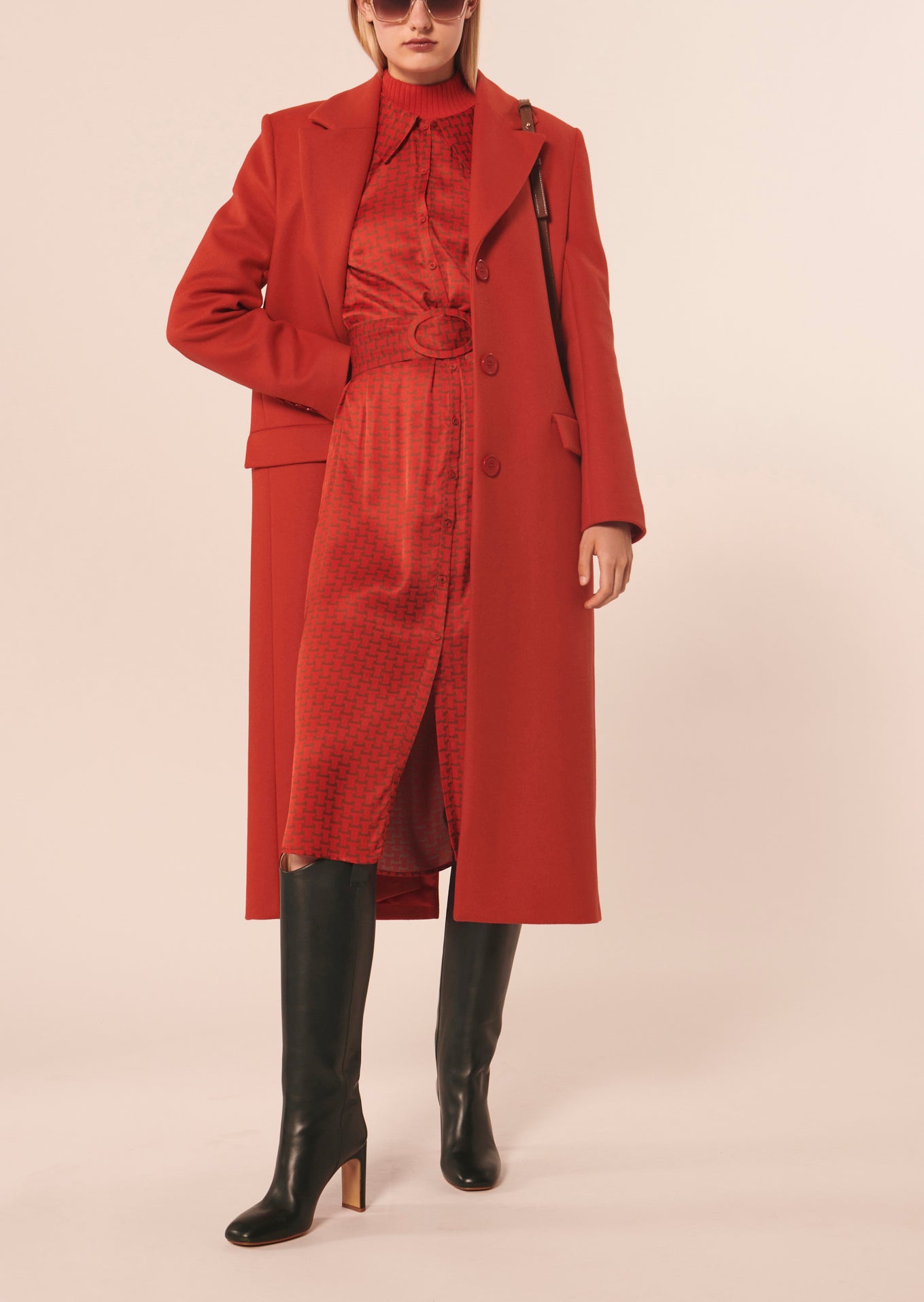 Robe Rachele rouge imprimé monogramme Faume - seconde main