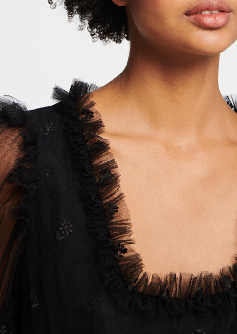 Robe de bal longue en tulle noir Faume - seconde main