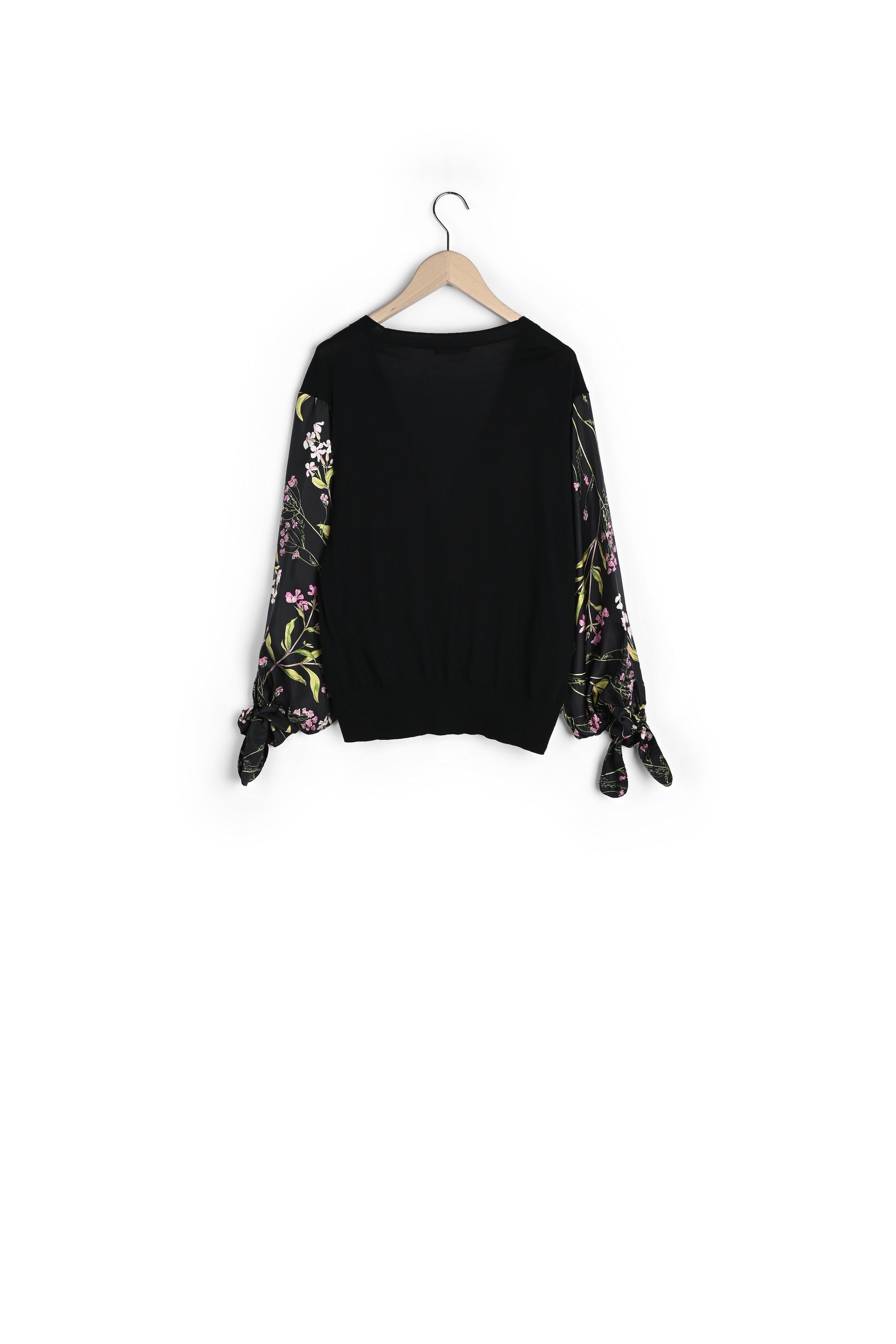 Gilet Granville noir extrafin imprimé fleuri en soie et coton Faume - seconde main