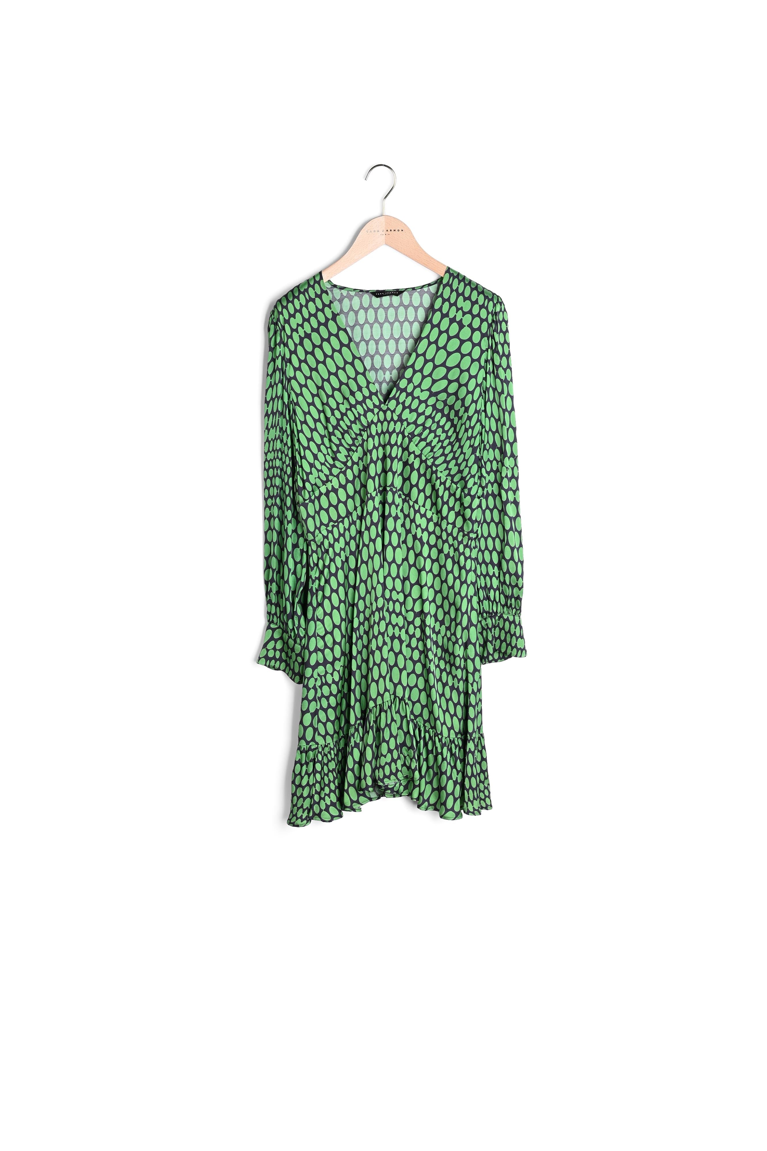 Robe Rain verte imprimé pois Faume - seconde main