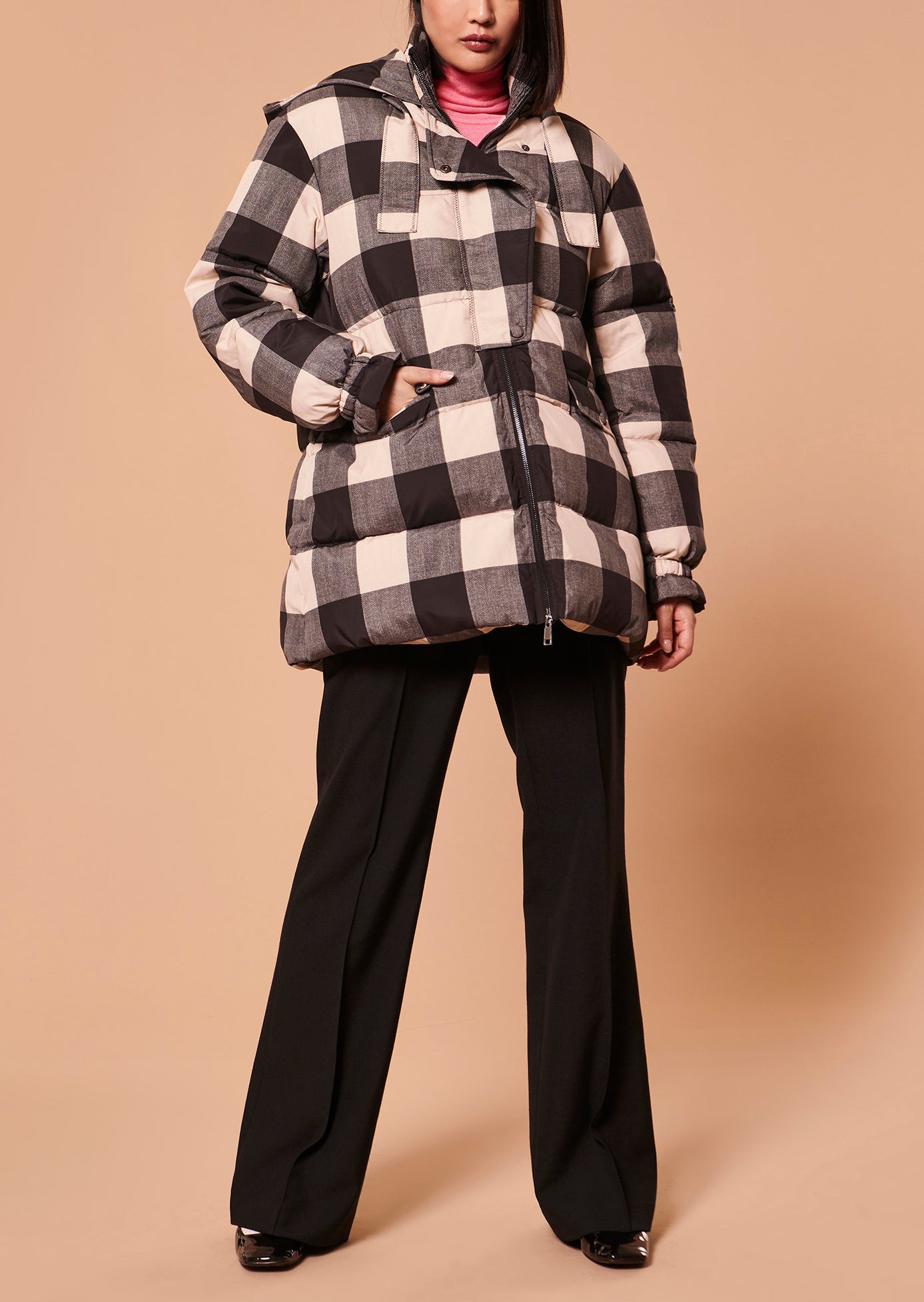 Doudoune Daphne noire en vichy matelassée Faume - seconde main