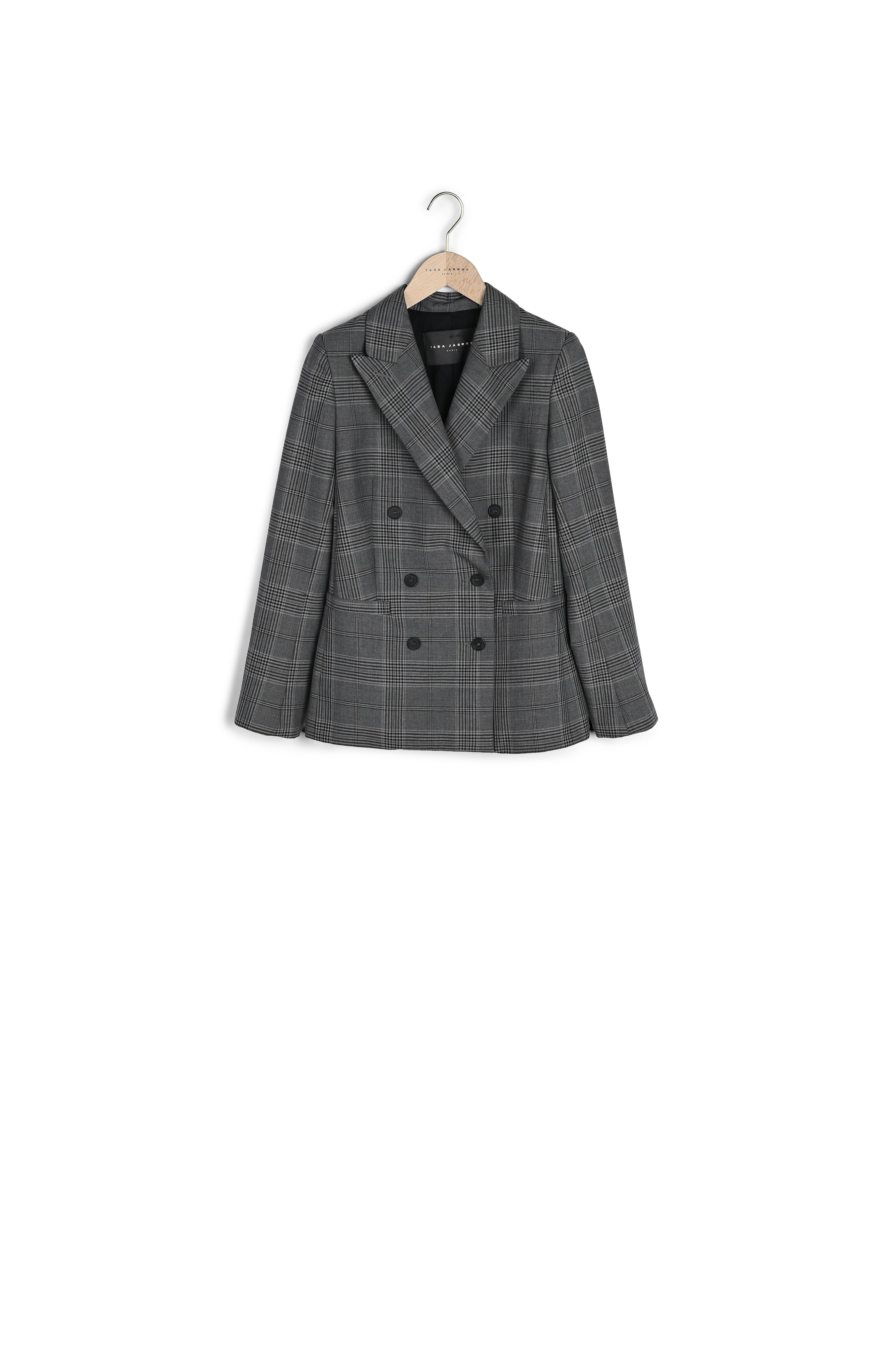 Veste de blazer gris chiné clair à imprimé carreaux masculins Faume - seconde main