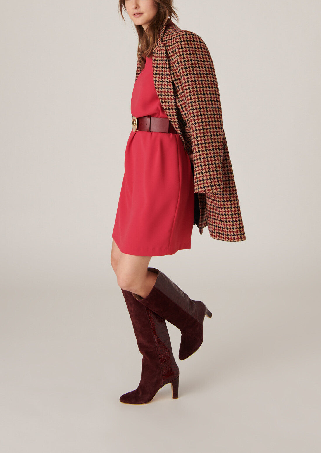 Robe courte Rosalinda en crêpe lourd rose Faume - seconde main