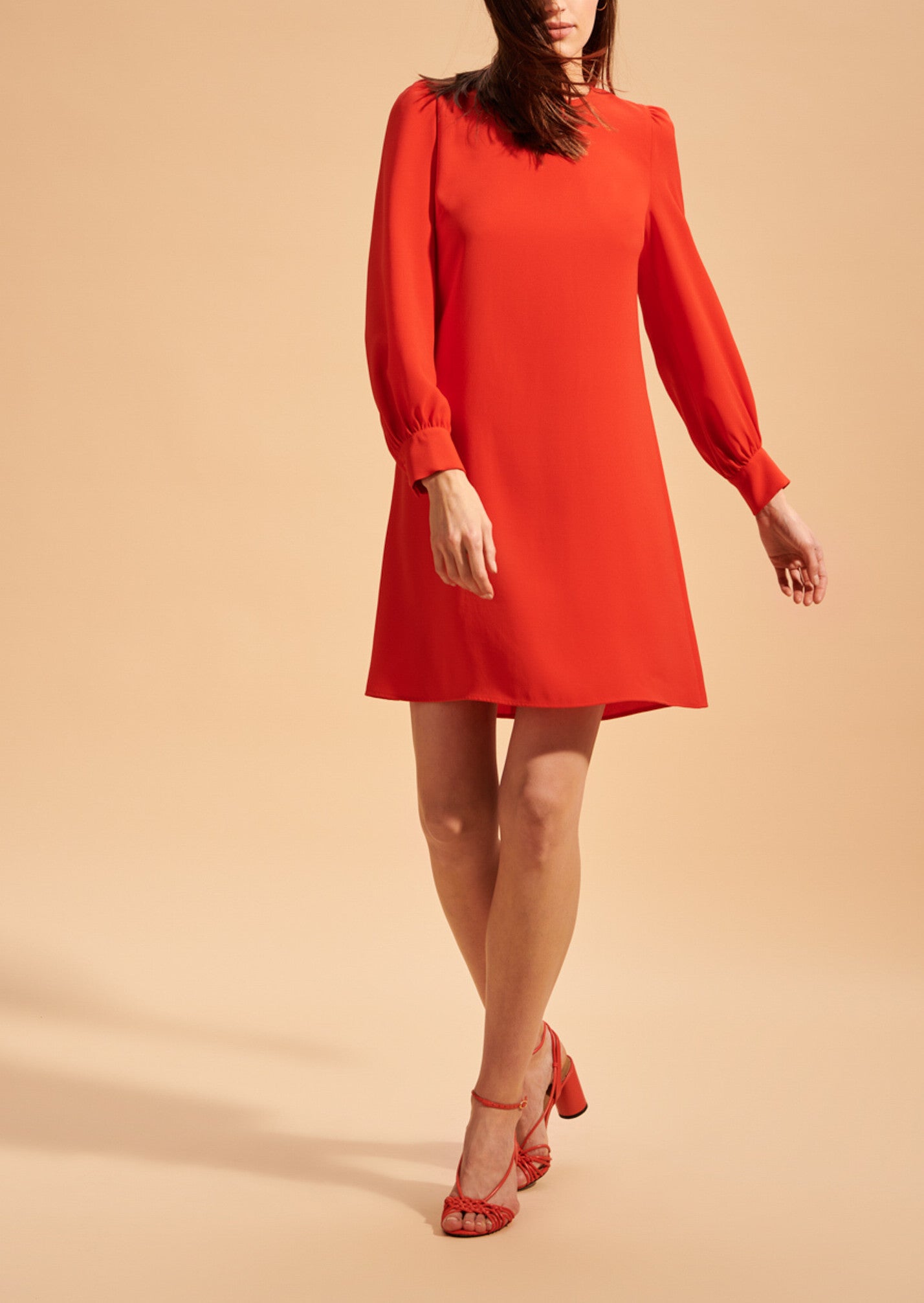 Robe Rosslyn en crêpe martelé passion Faume - seconde main