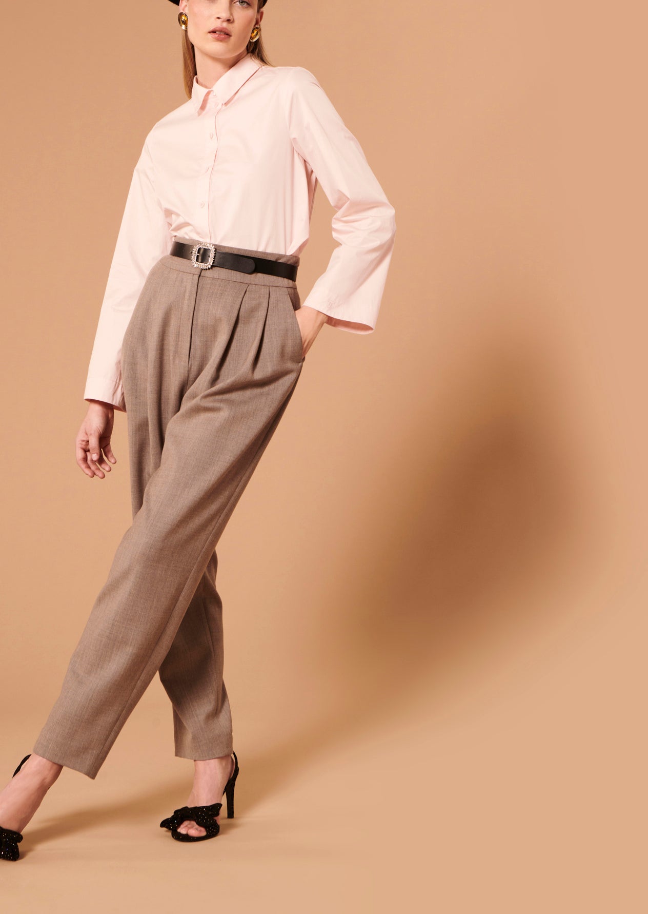 Pantalon Philadelphia beige en flanelle Faume - seconde main