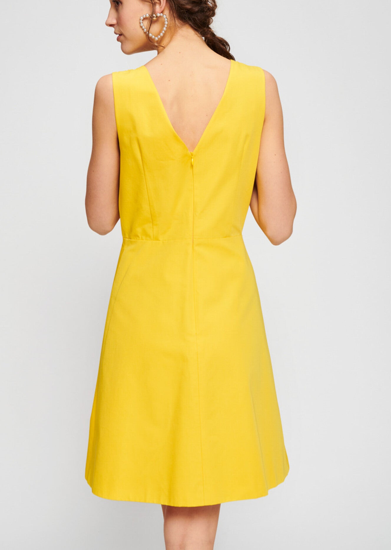 Robe safran en ottoman avec détail noeud Faume - seconde main