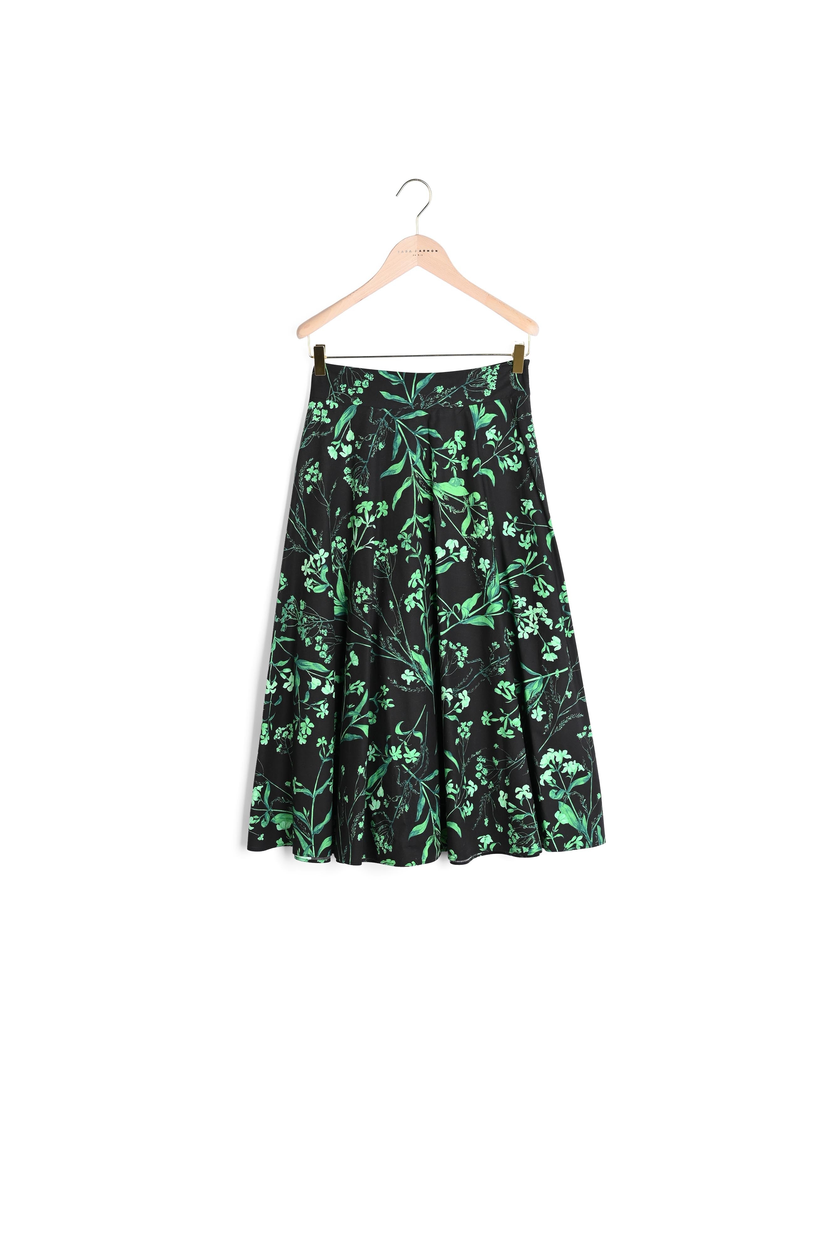 Jupe Jeanette noire imprimé fleuri en popeline de coton Faume - seconde main