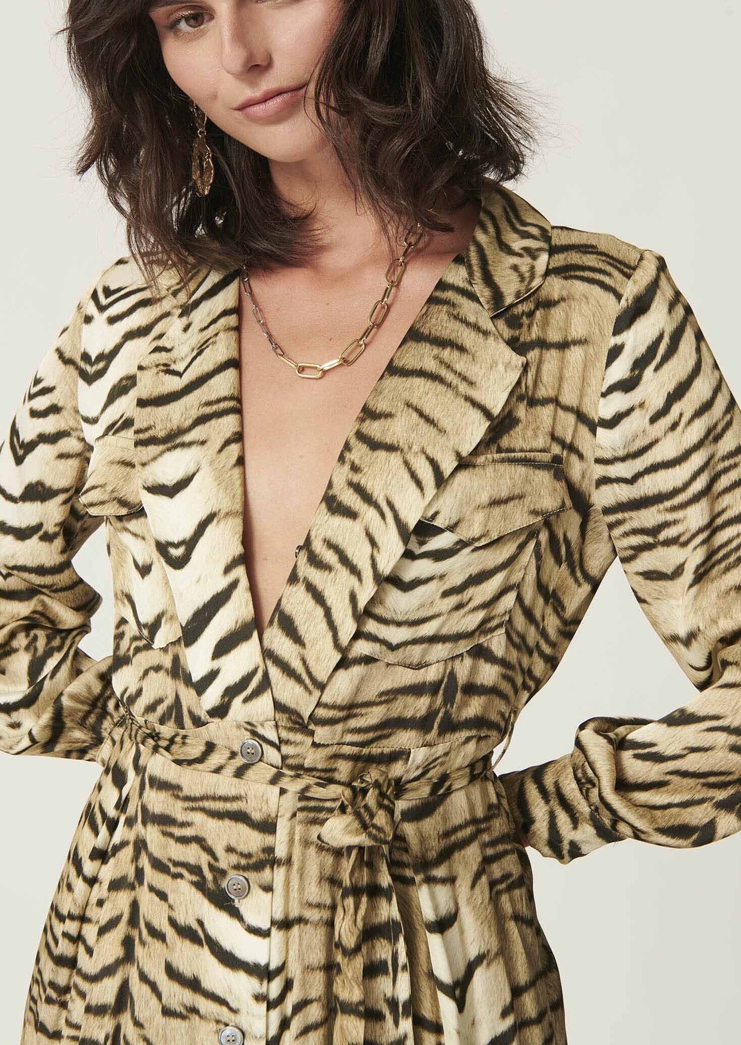 Robe Ruxy beige imprimé zèbre Faume - seconde main