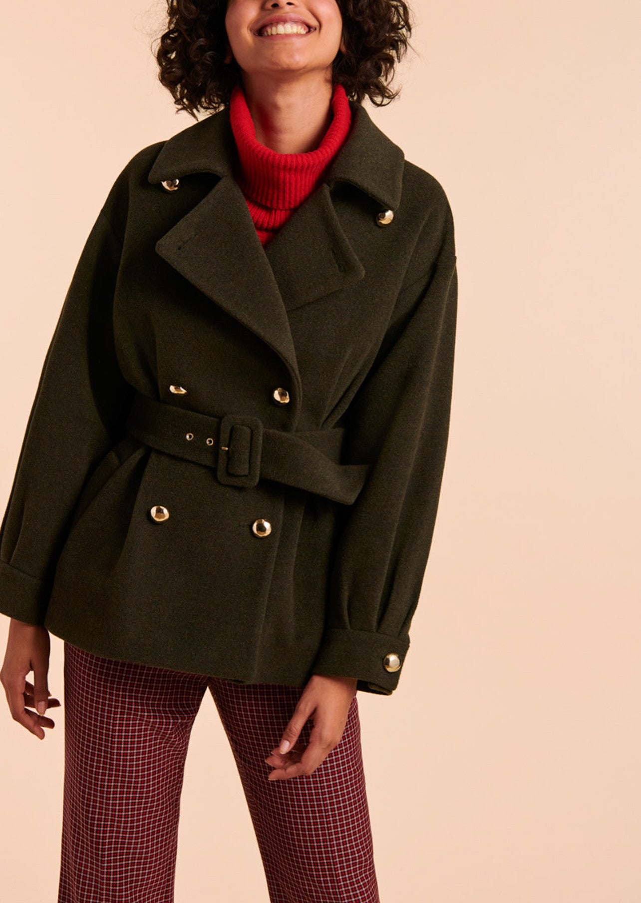 Manteau Marilyn kaki en laine Faume - seconde main