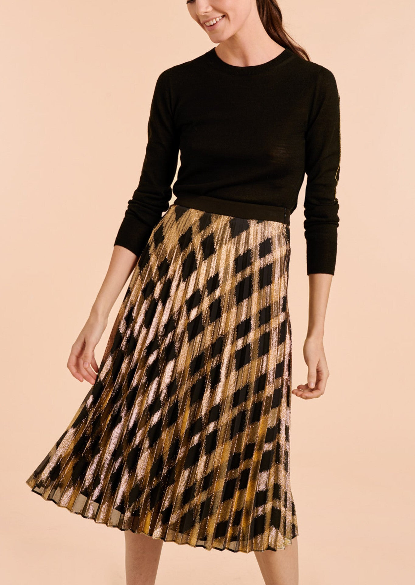 Jupe midi Jasmine en jacquard lurex Faume - seconde main