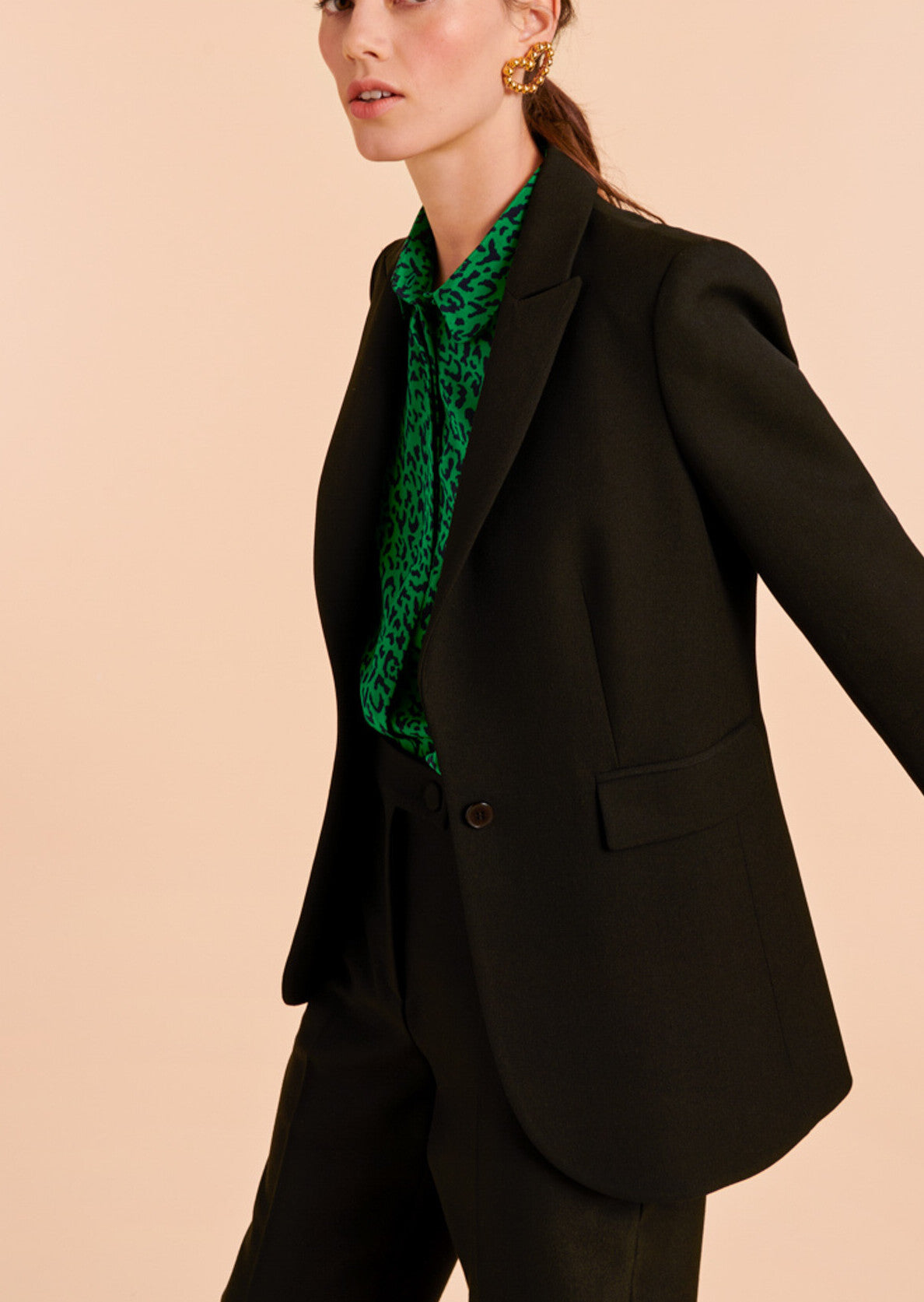 Veste de tailleur Violine noire en toile garbardine Faume - seconde main