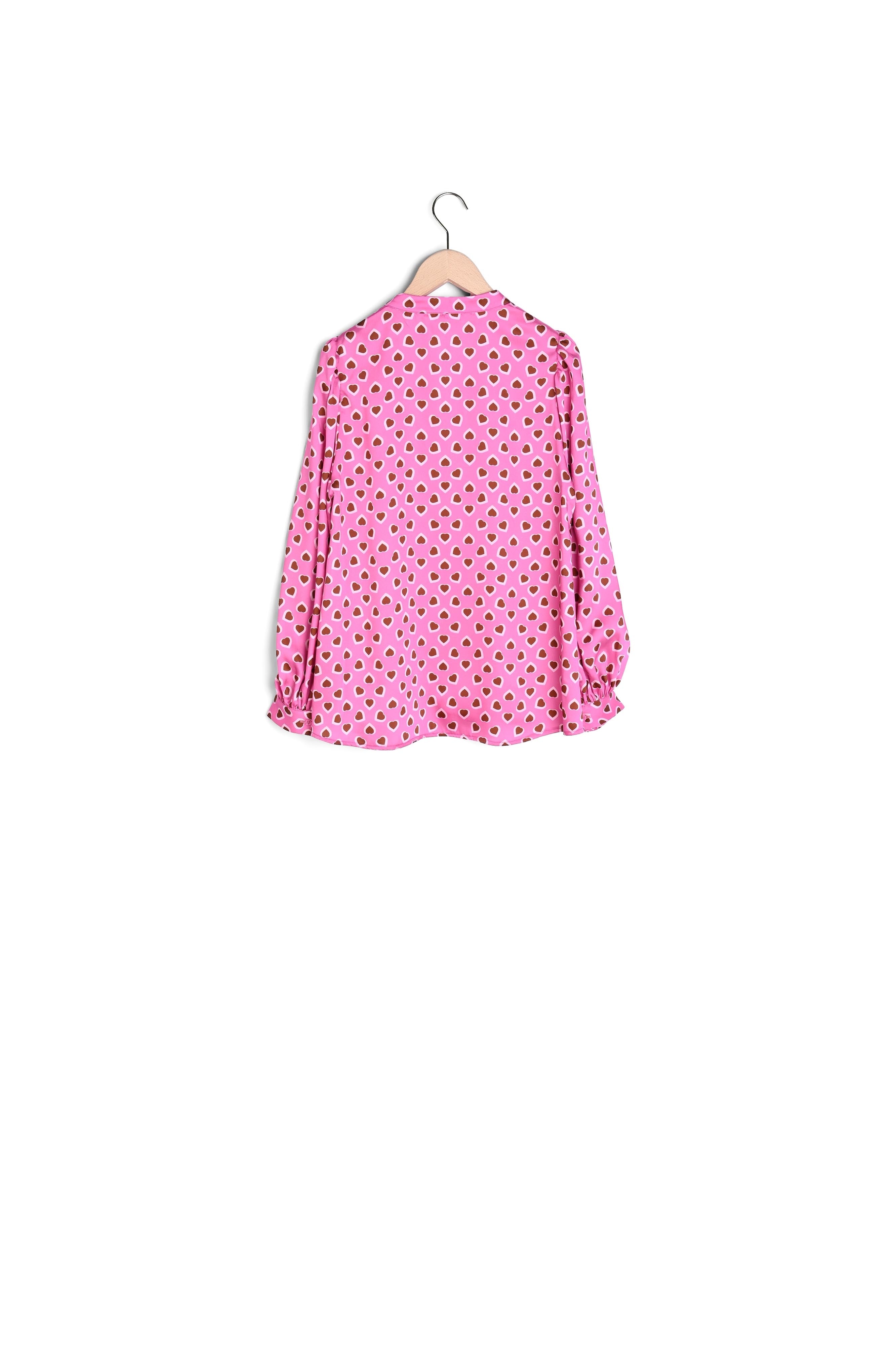 Chemise Claire rose imprimé coeur Faume - seconde main