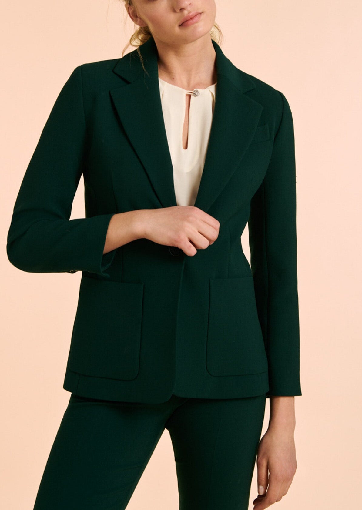 Veste Valia vert bouteille en toile double Faume - seconde main