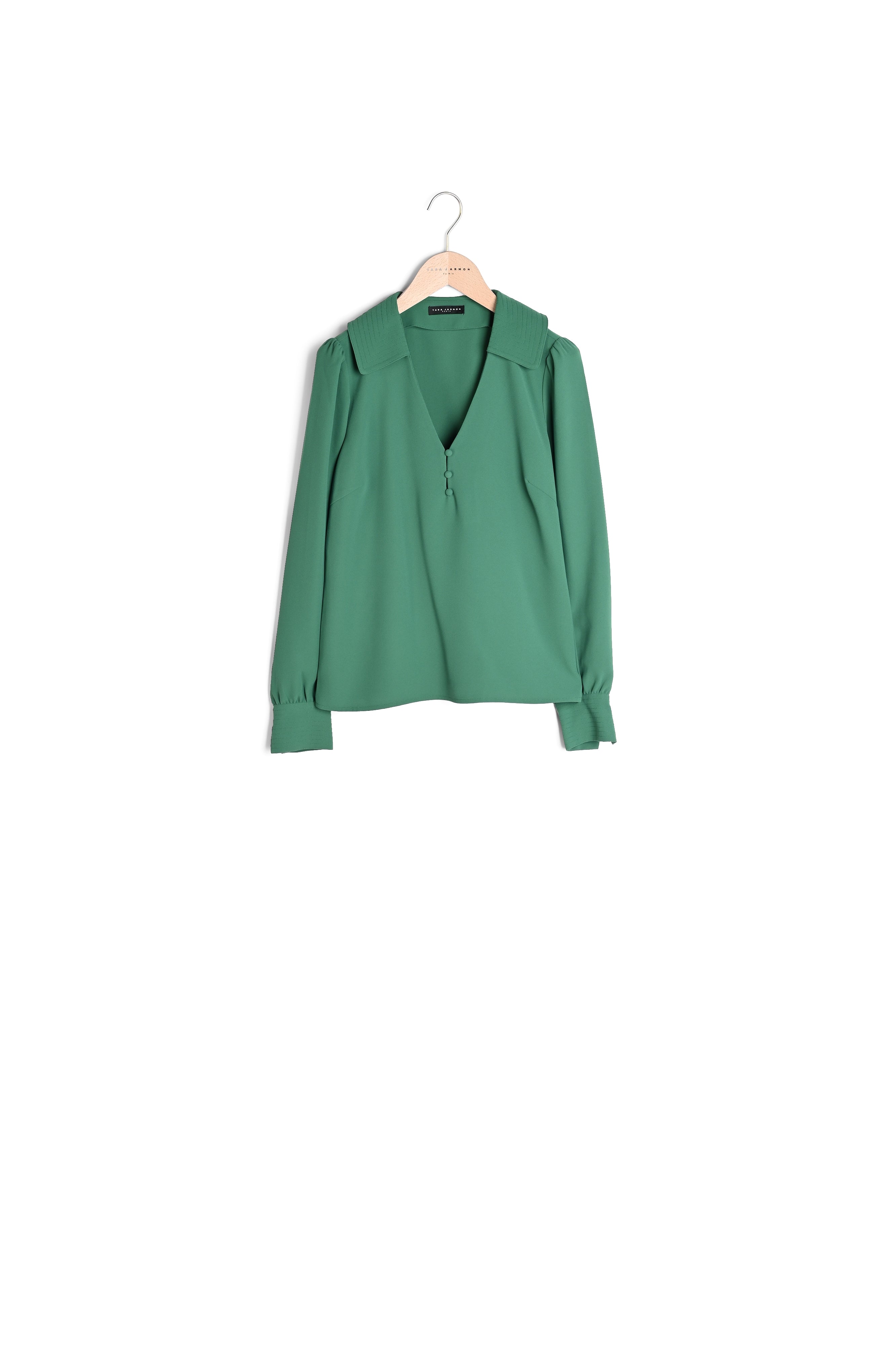 Top Tarabella vert en crêpe Faume - seconde main