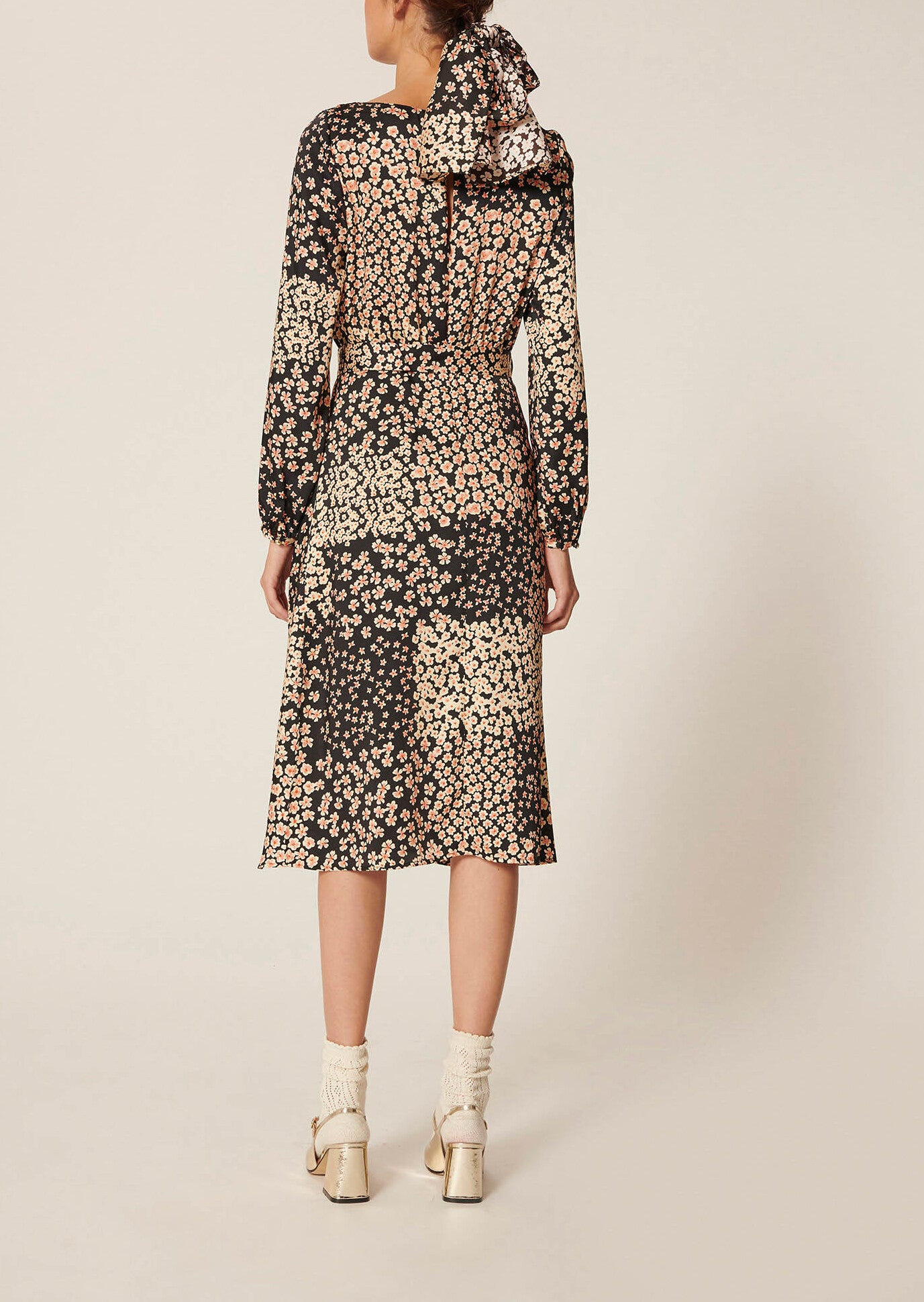 Robe Rillyta noire imprimé petites fleurs Faume - seconde main