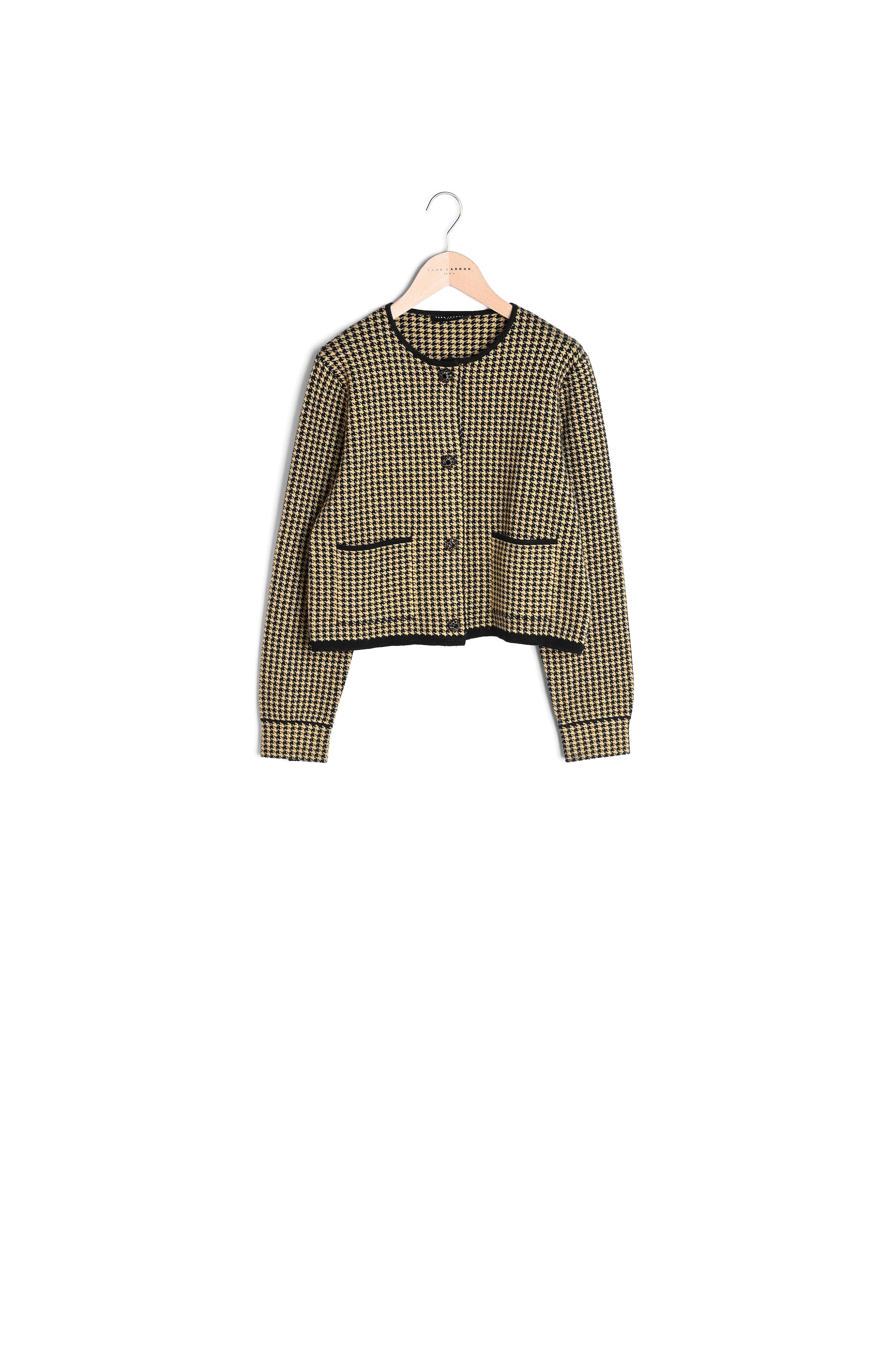 Gilet Guest motif pied de coq noir et doré Faume - seconde main