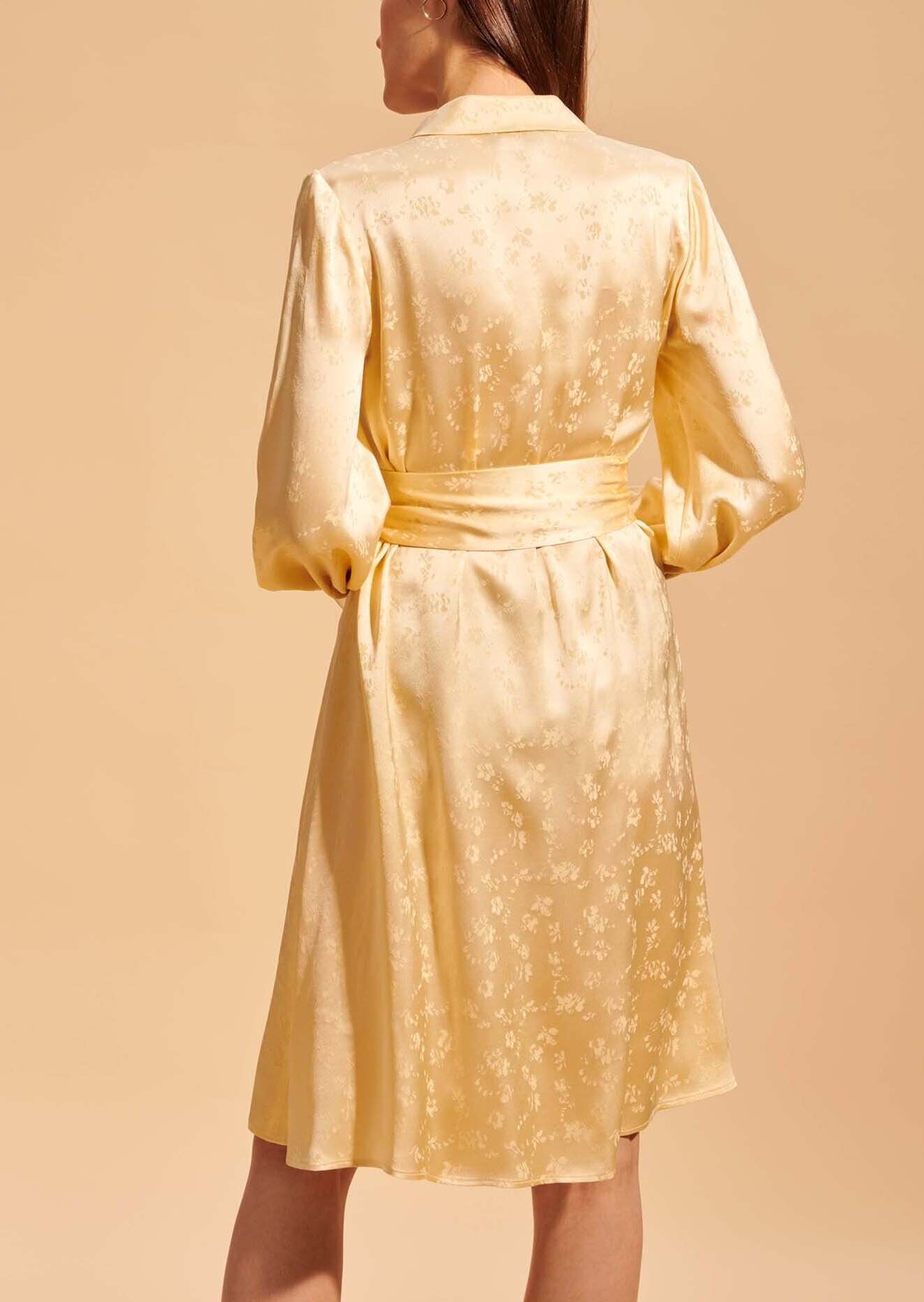 Robe Roselita en jacquard fleuri vanille Faume - seconde main