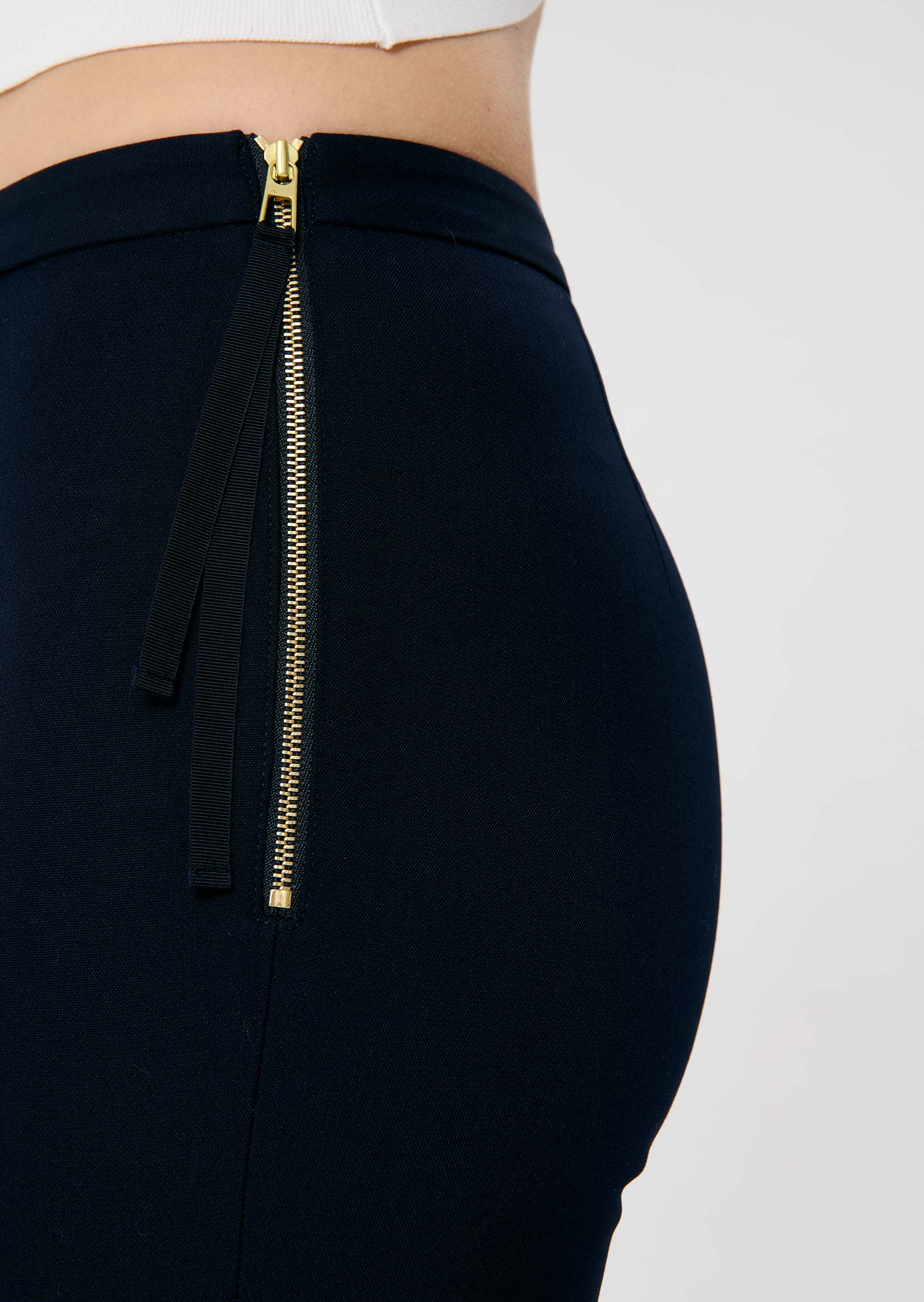 Pantalon bleu nuit en toile double Peyton Faume - seconde main