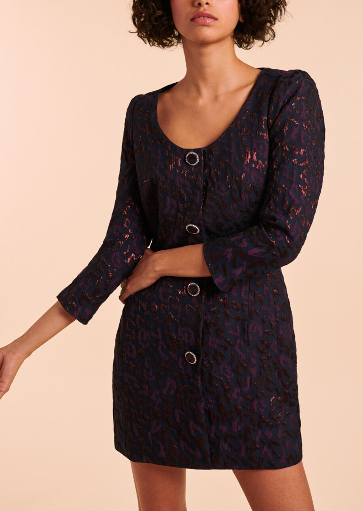 Robe Renda en jacquard léopard lurex Faume - seconde main
