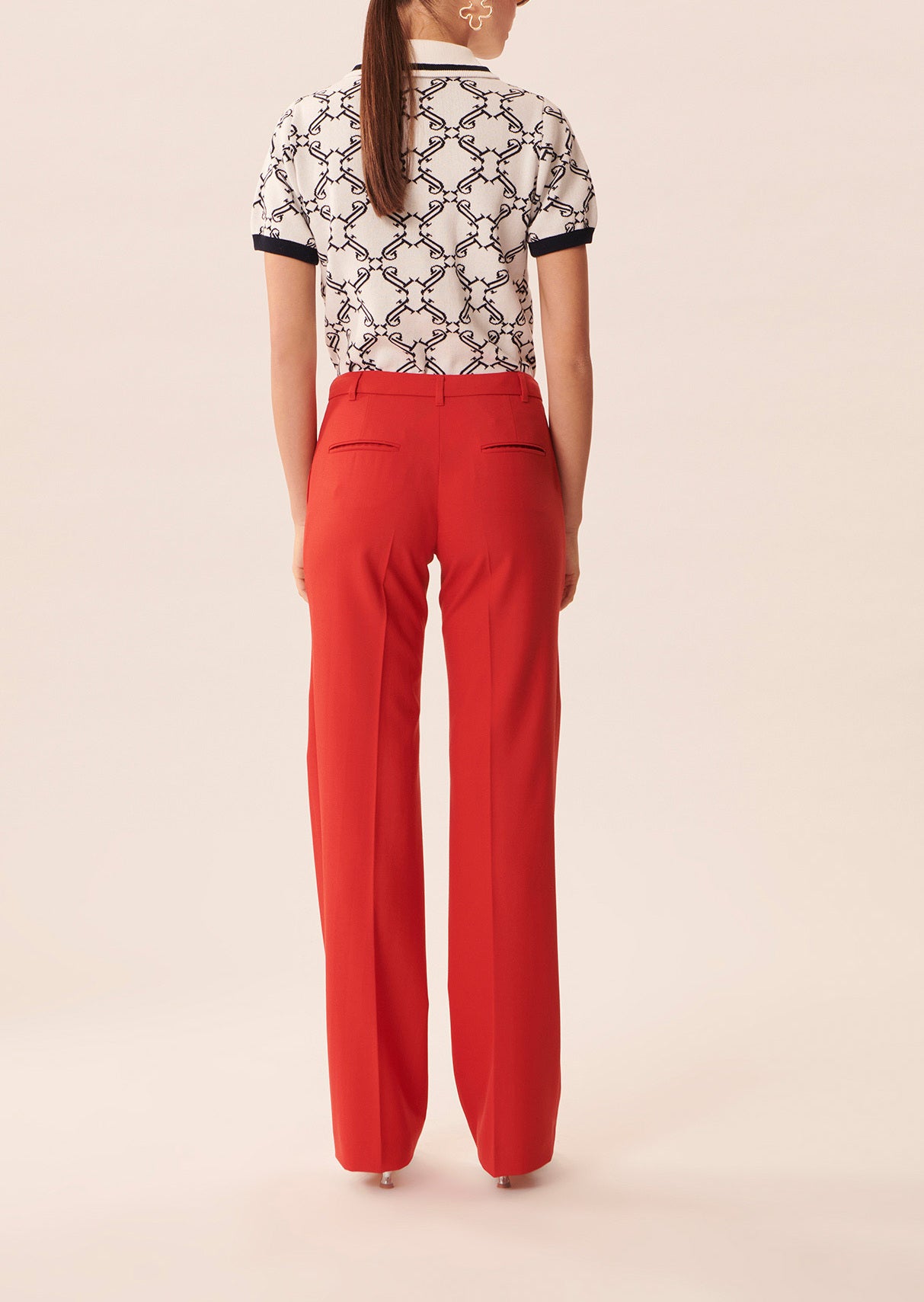 Pantalon Patti rouge en laine froide Faume - seconde main