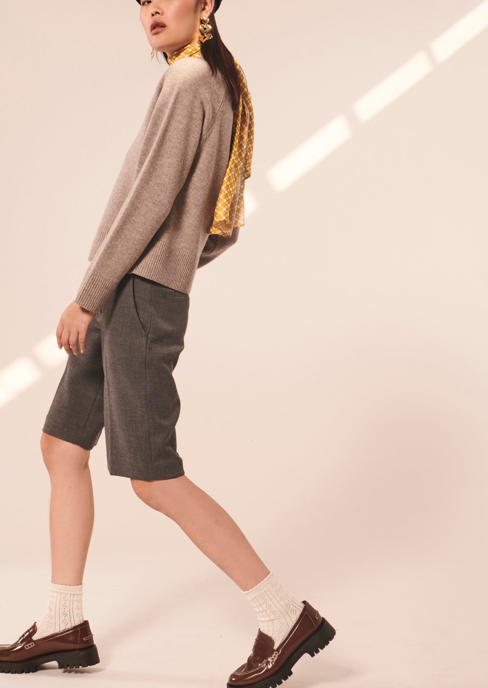 Pull Pema beige en laine merinos et alpaga Faume - seconde main