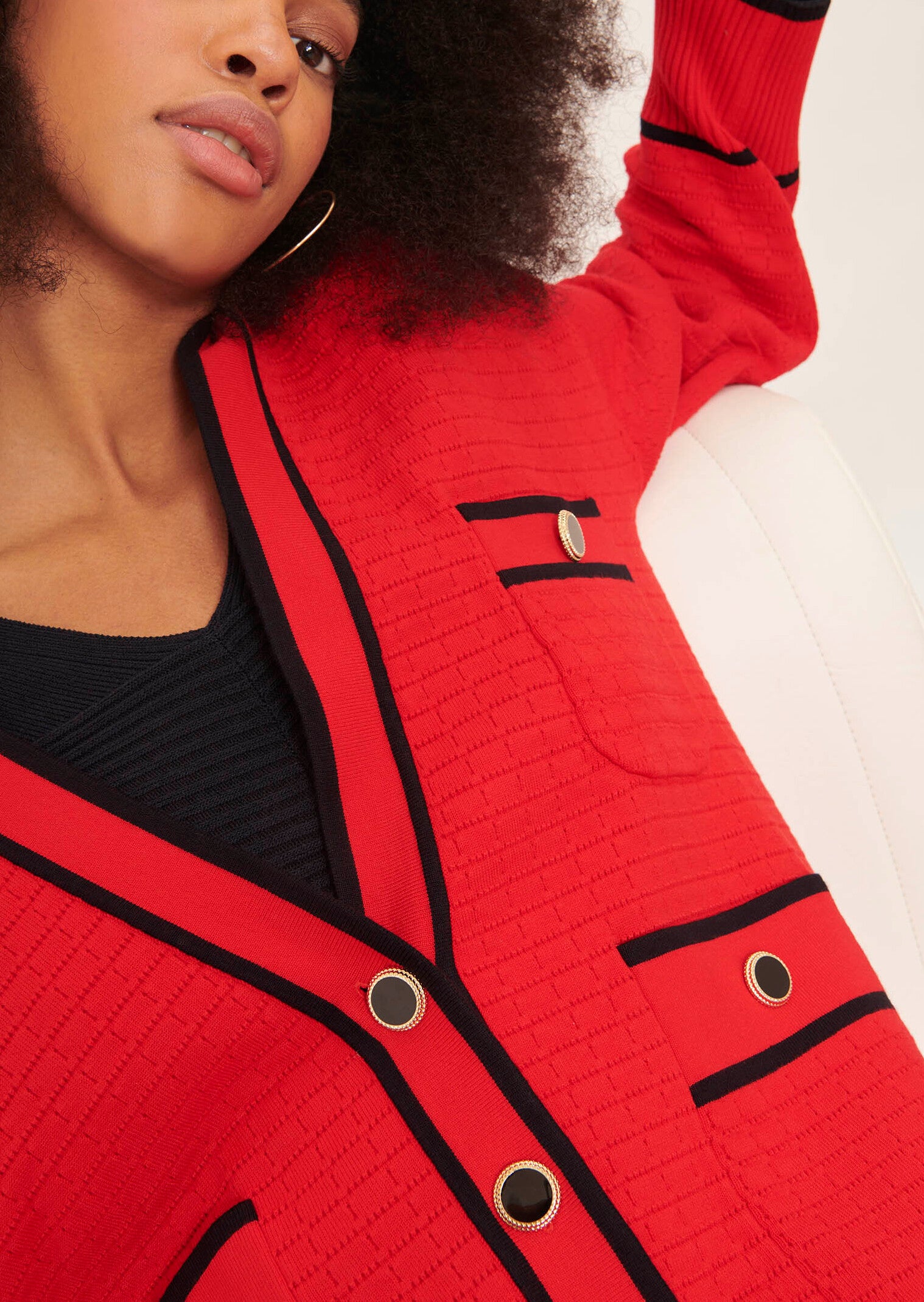 Gilet Gabriella rouge en maille Faume - seconde main