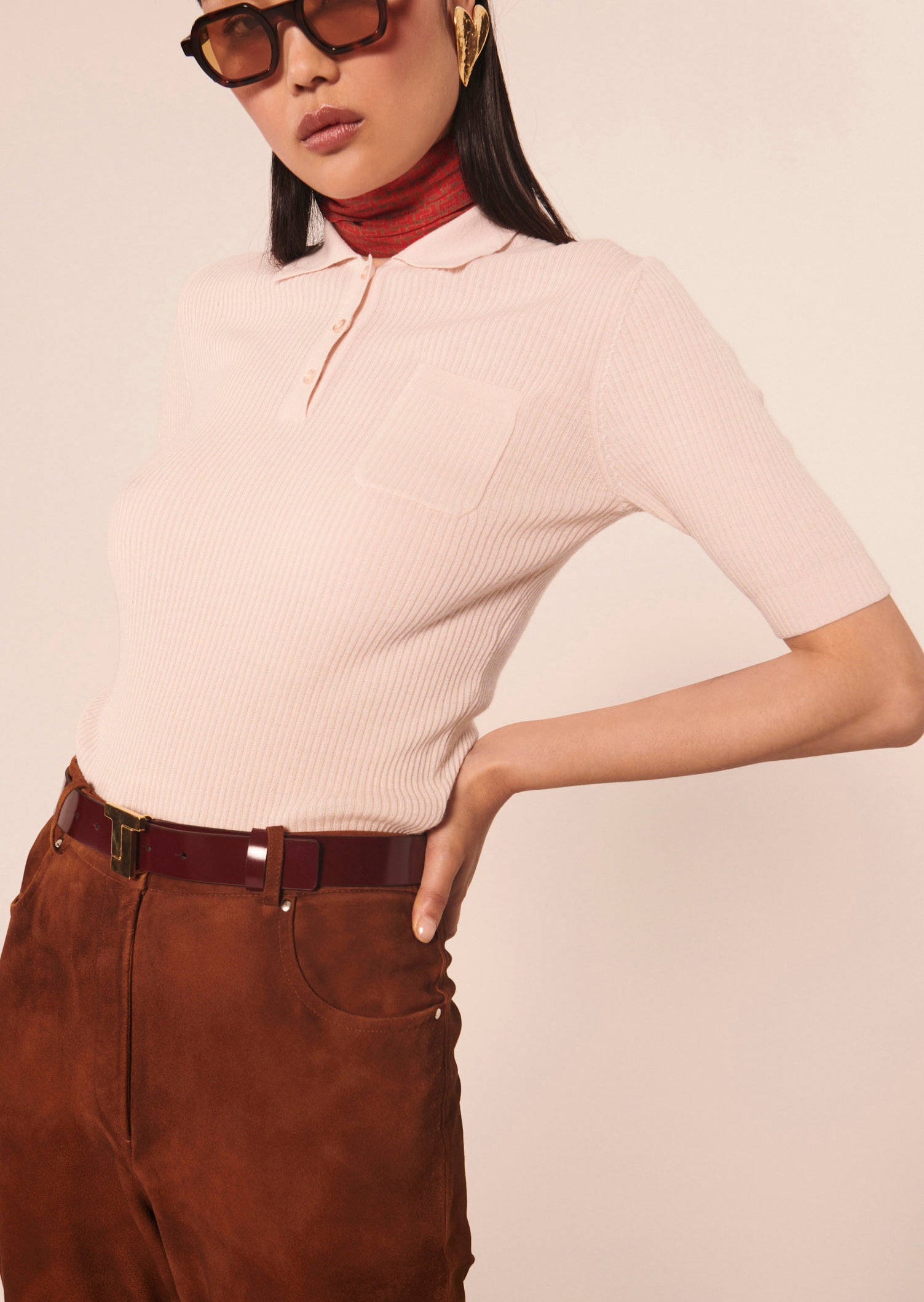 Pull Pam écru en laine merinos Faume - seconde main