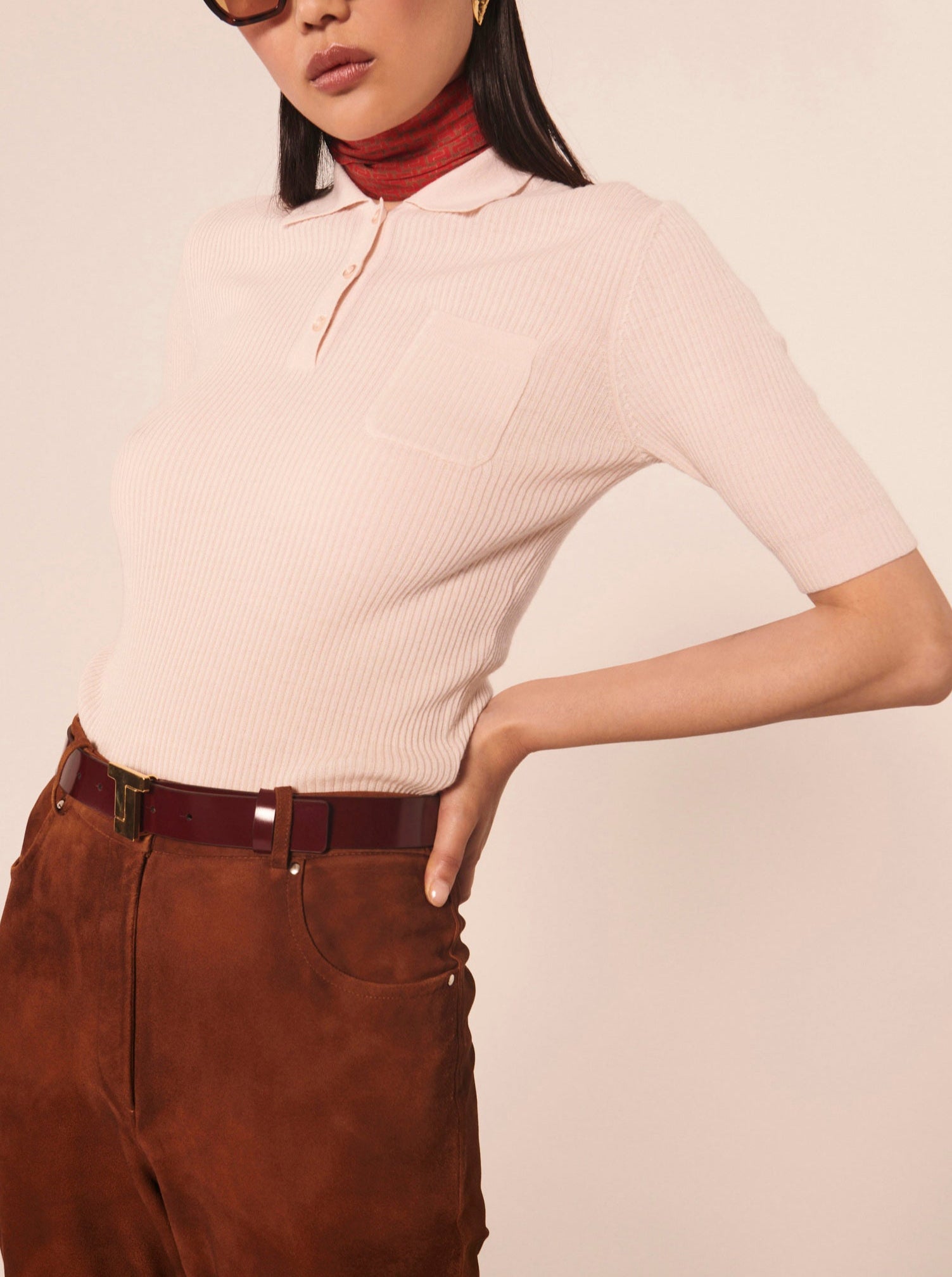 Pull Pam écru en laine merinos Faume - seconde main