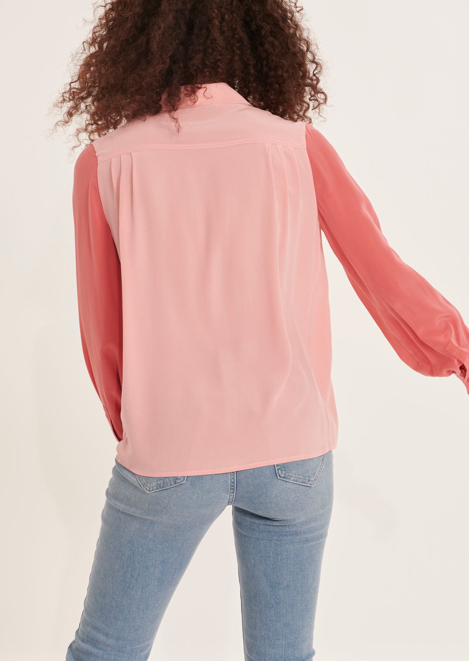 Chemise Canella vieux rose en crêpe de Chine Faume - seconde main