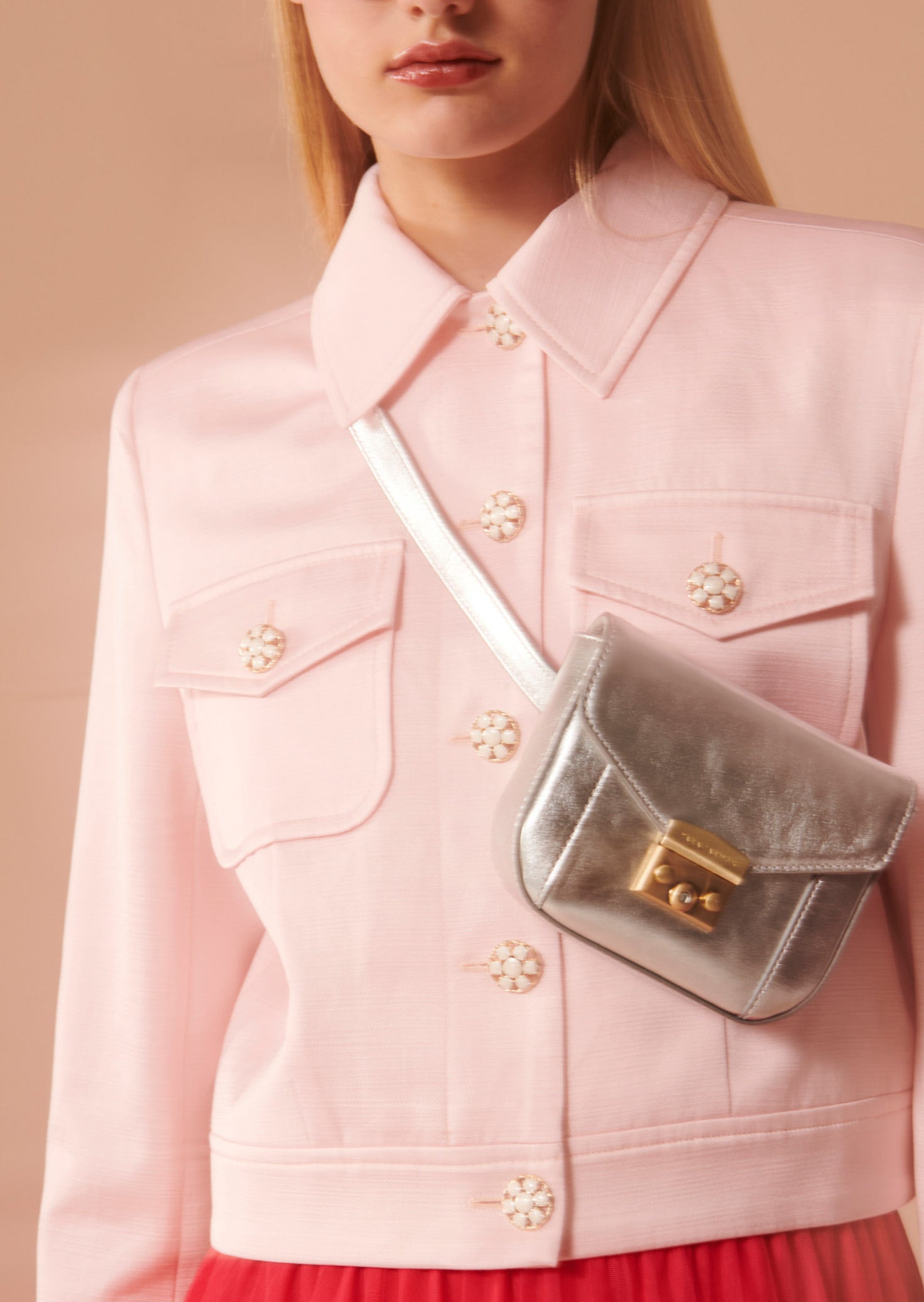 Veste Vascano rose pâle en coton satiné Faume - seconde main