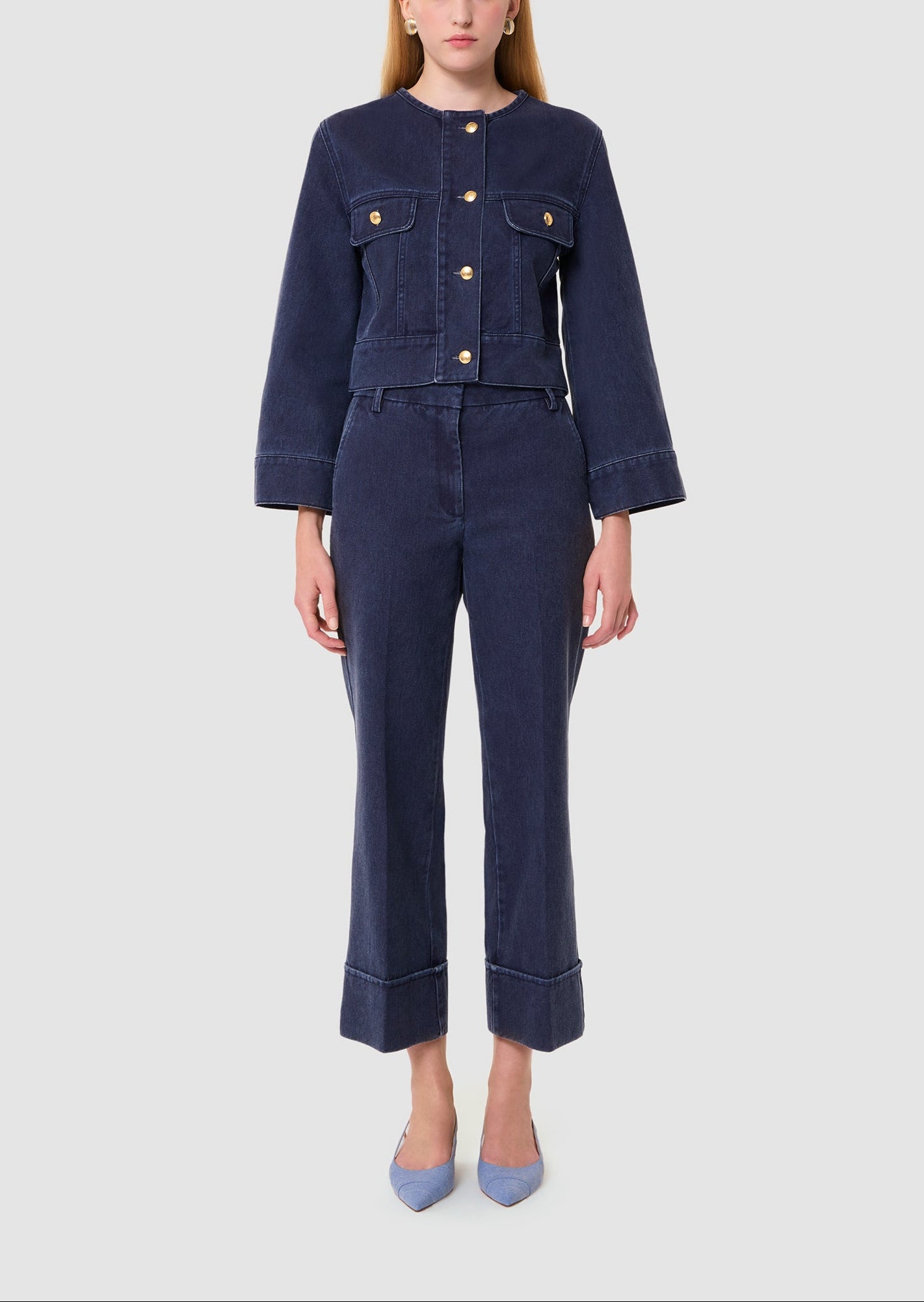 Veste bleue en denim brut Vick Faume - seconde main