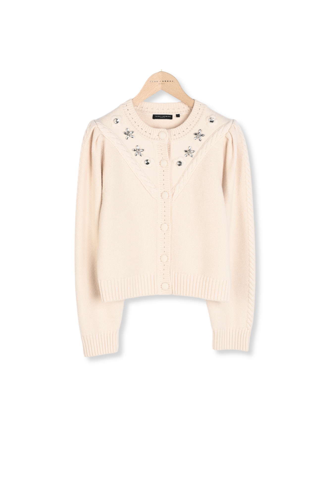 Gilet écru en laine merinos Gustave Faume - seconde main