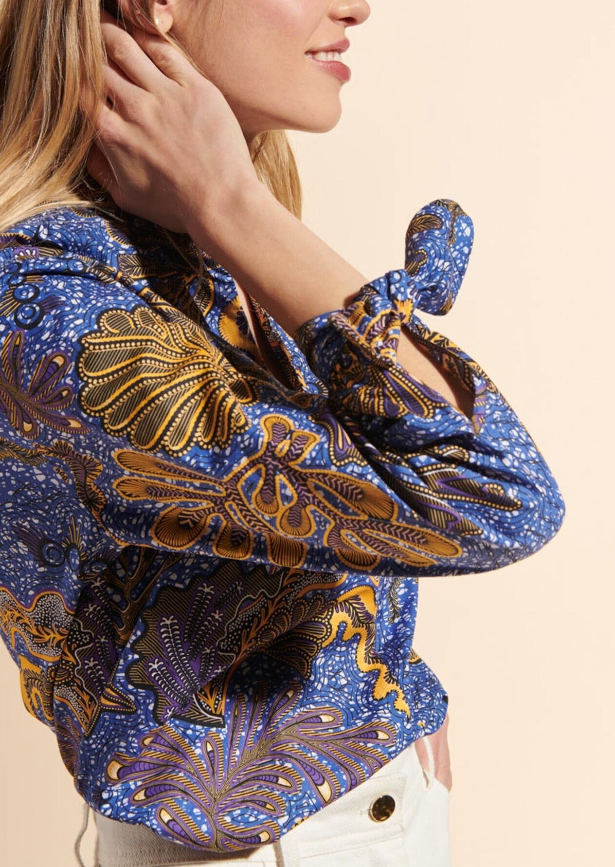 Top Tanya bleu en wax Faume - seconde main