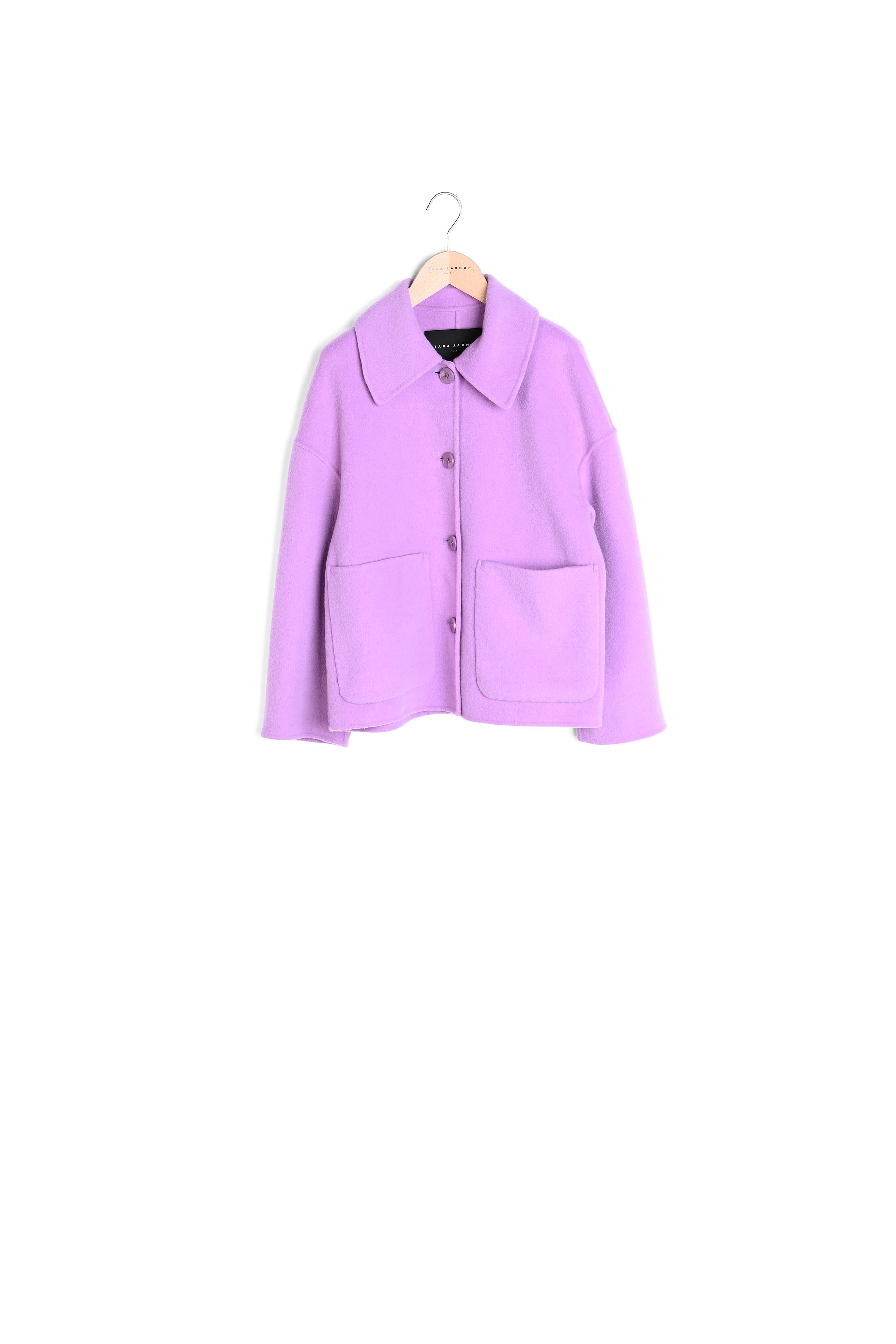 Manteau Madrid parme en laine double face Faume - seconde main