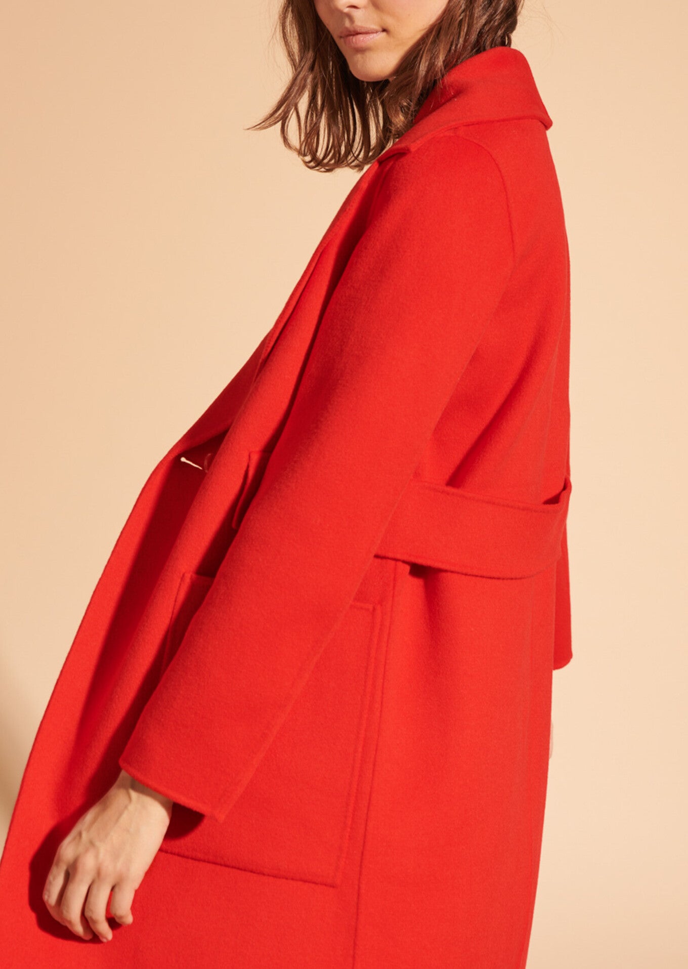 Manteau Masha double face coquelicot en laine Faume - seconde main