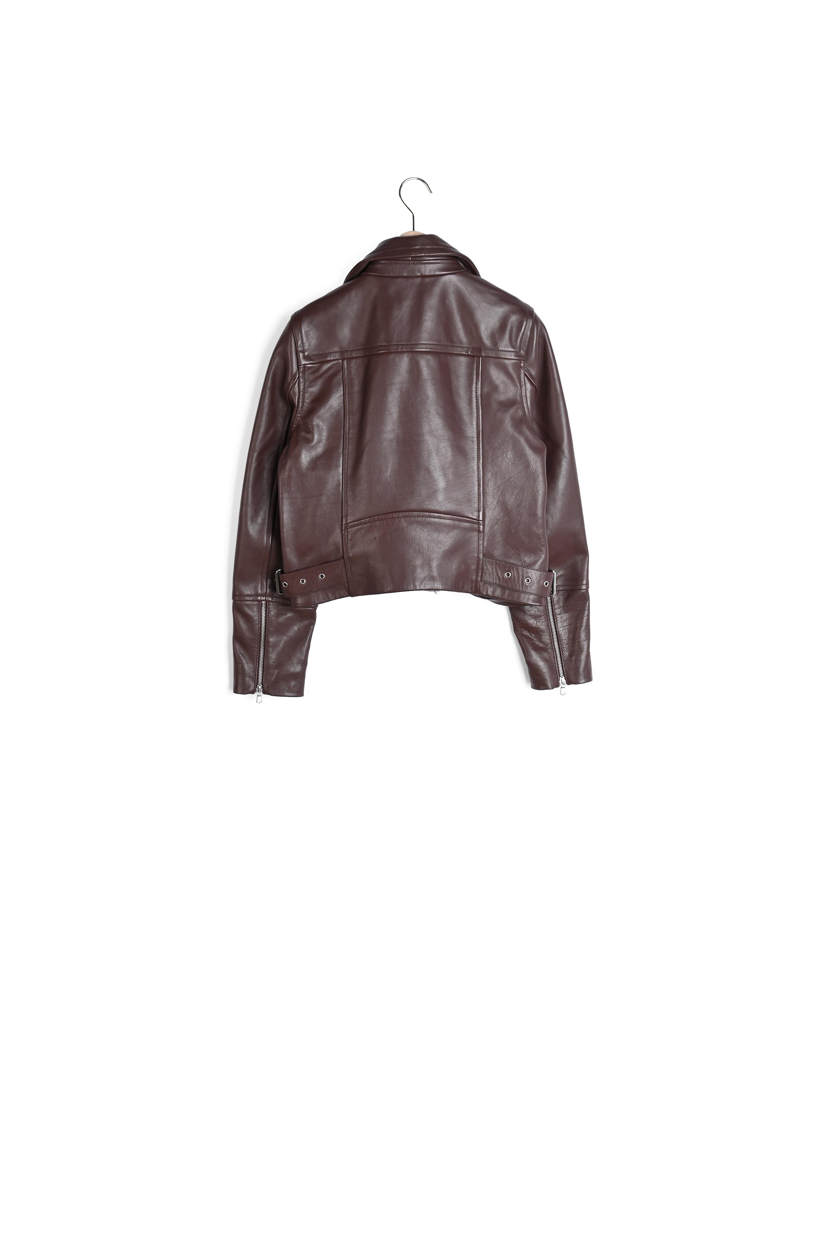 Veste Vogue bordeaux en cuir Faume - seconde main