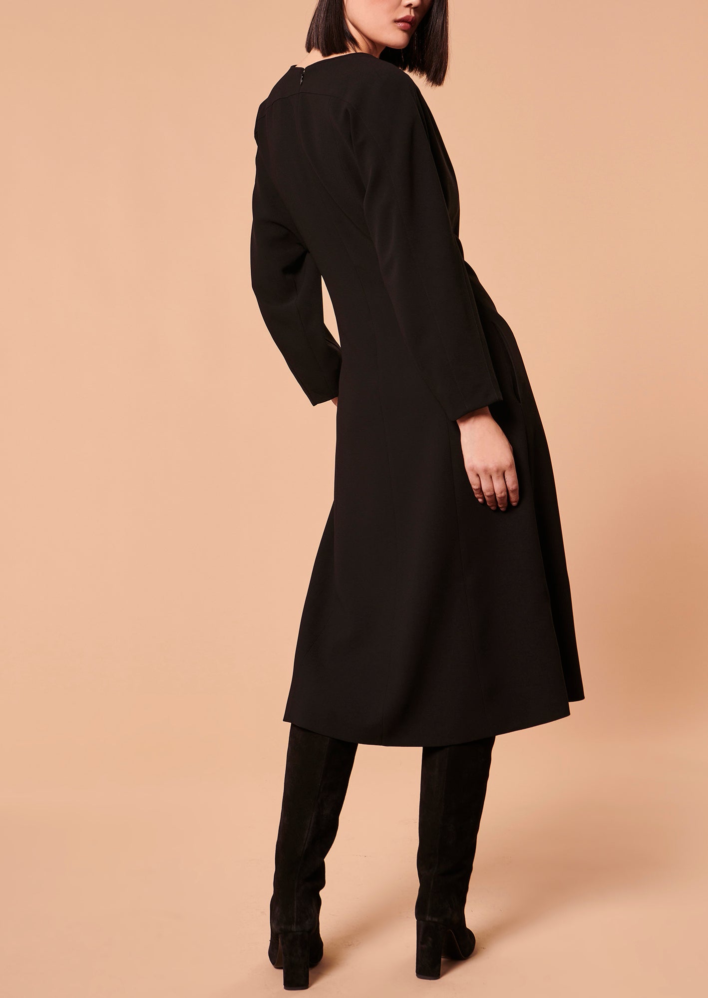 Robe Rexie noire en crêpe Faume - seconde main