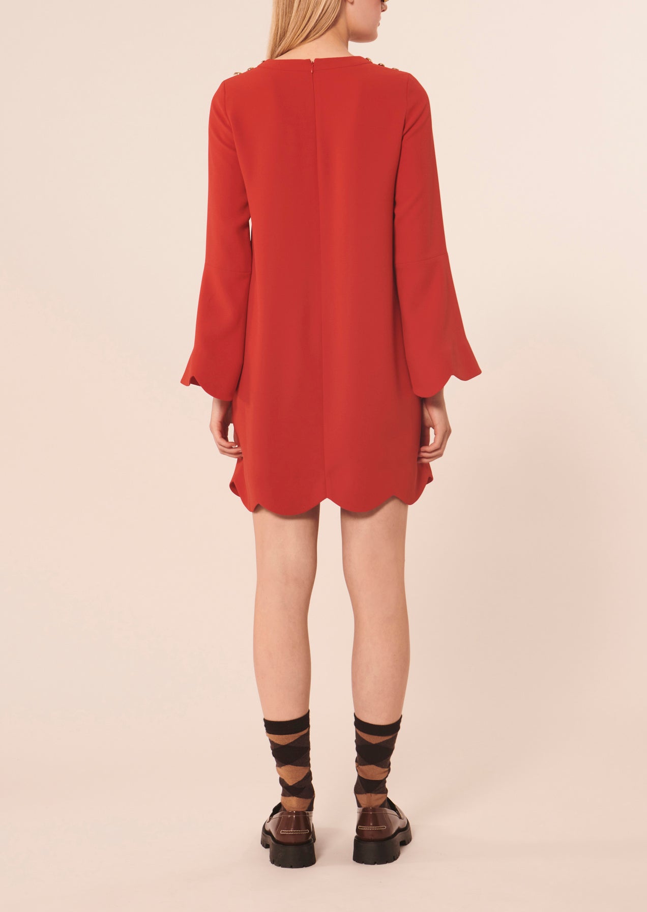 Robe Ruodana rouge en crêpe Faume - seconde main