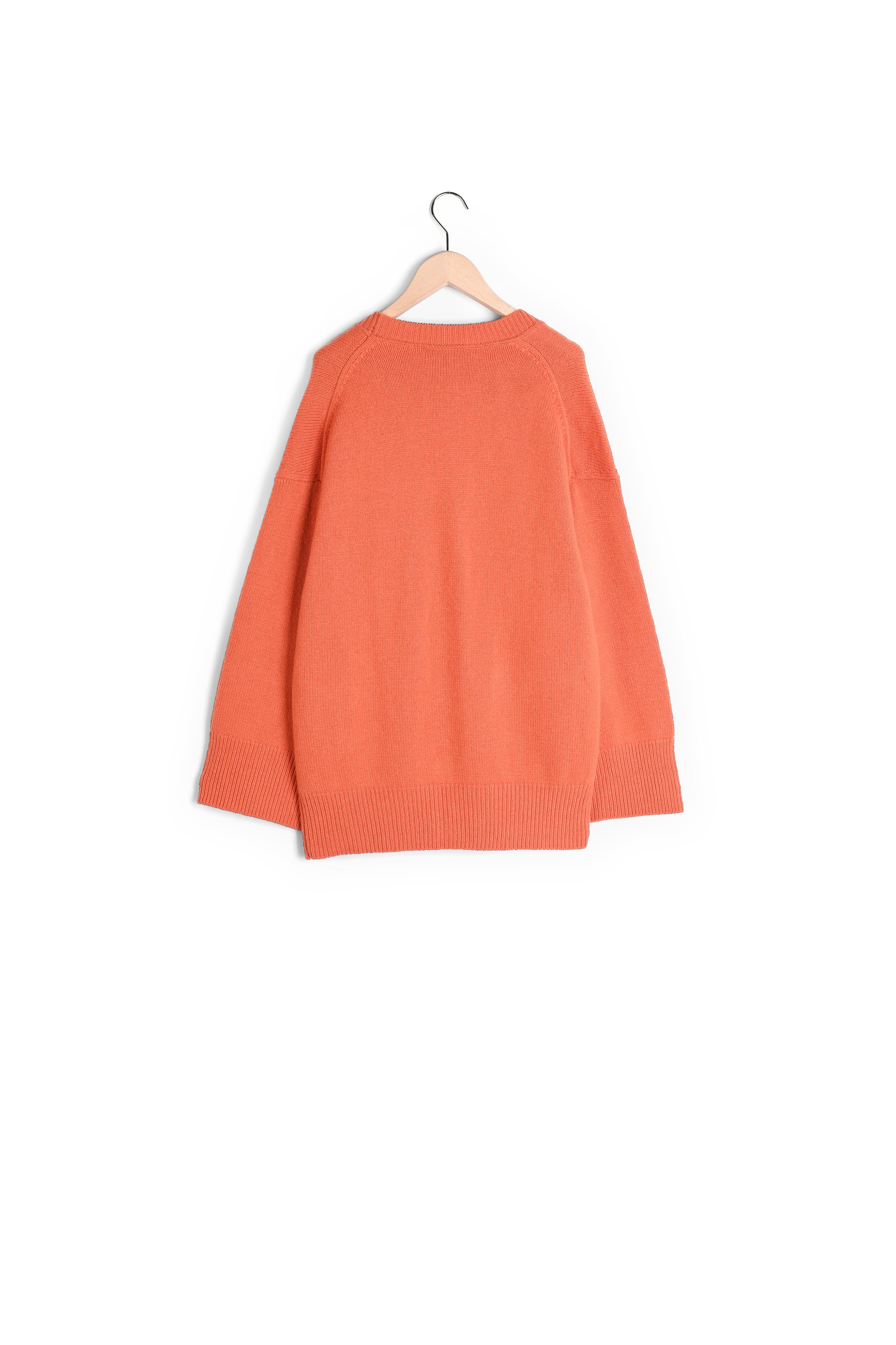 Gilet Ginger orange en maille identitaire Faume - seconde main