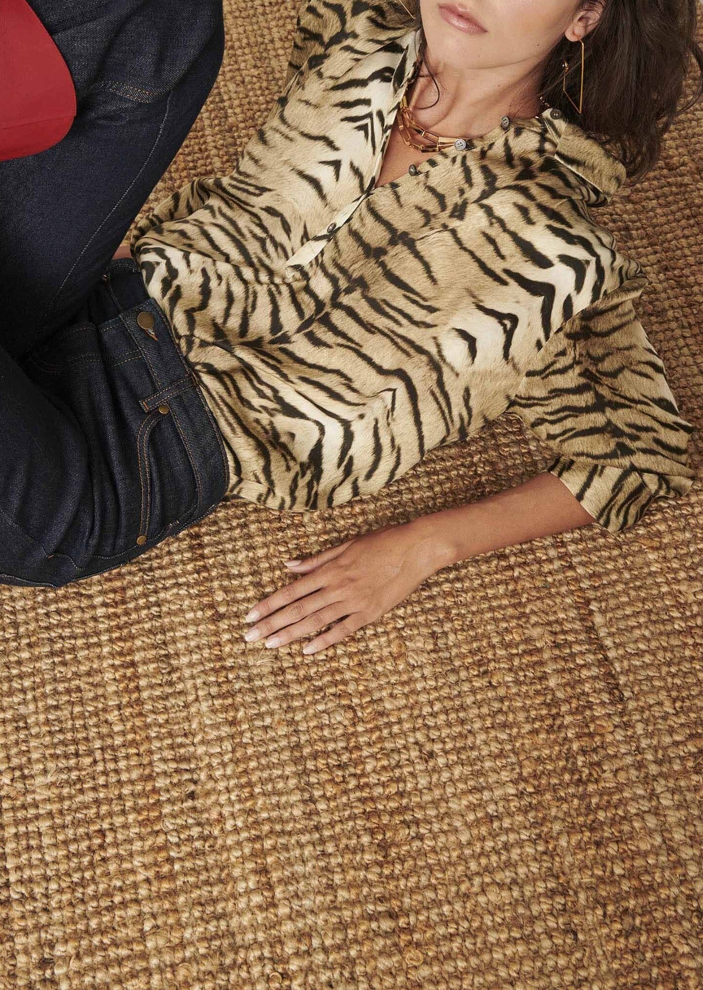 Top Takki beige imprimé zèbre Faume - seconde main