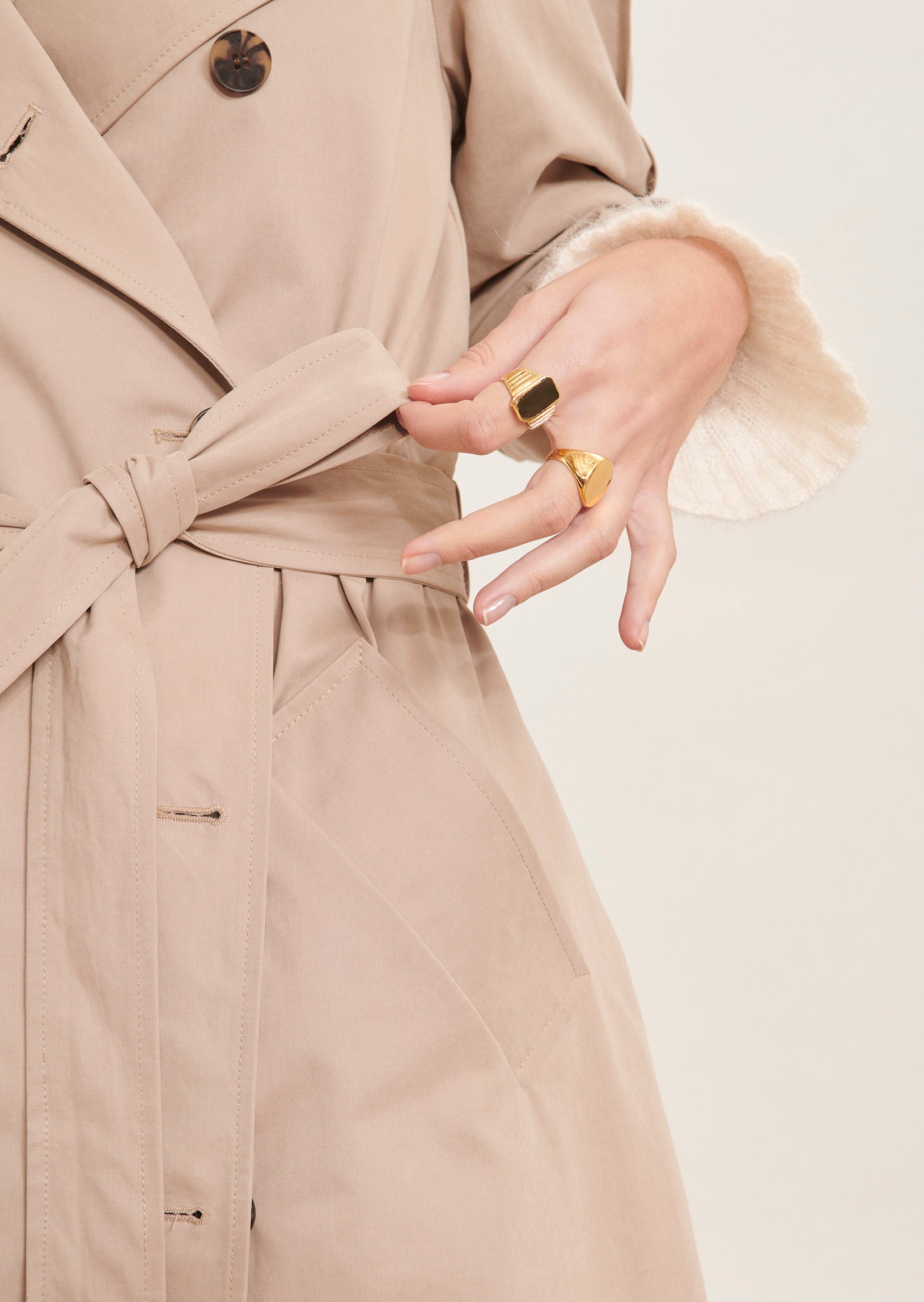 Trench-coat Idylle beige peau de pêche Faume - seconde main