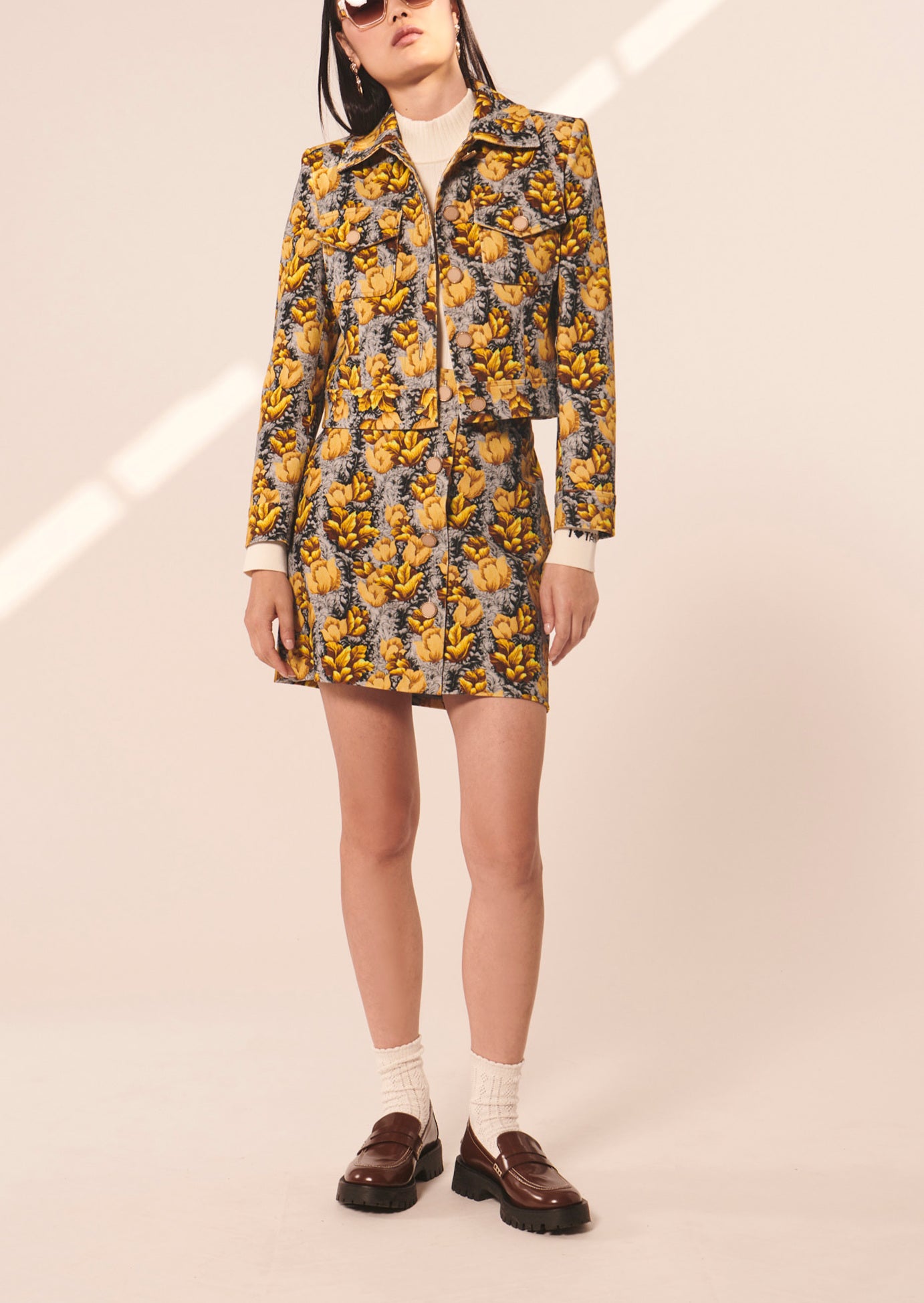 Veste Vascano grise imprimé à fleurs Faume - seconde main